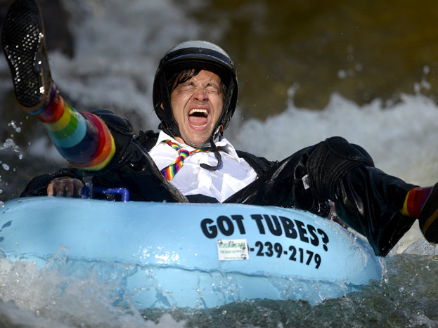 Photo: Tubing to work in Boulder