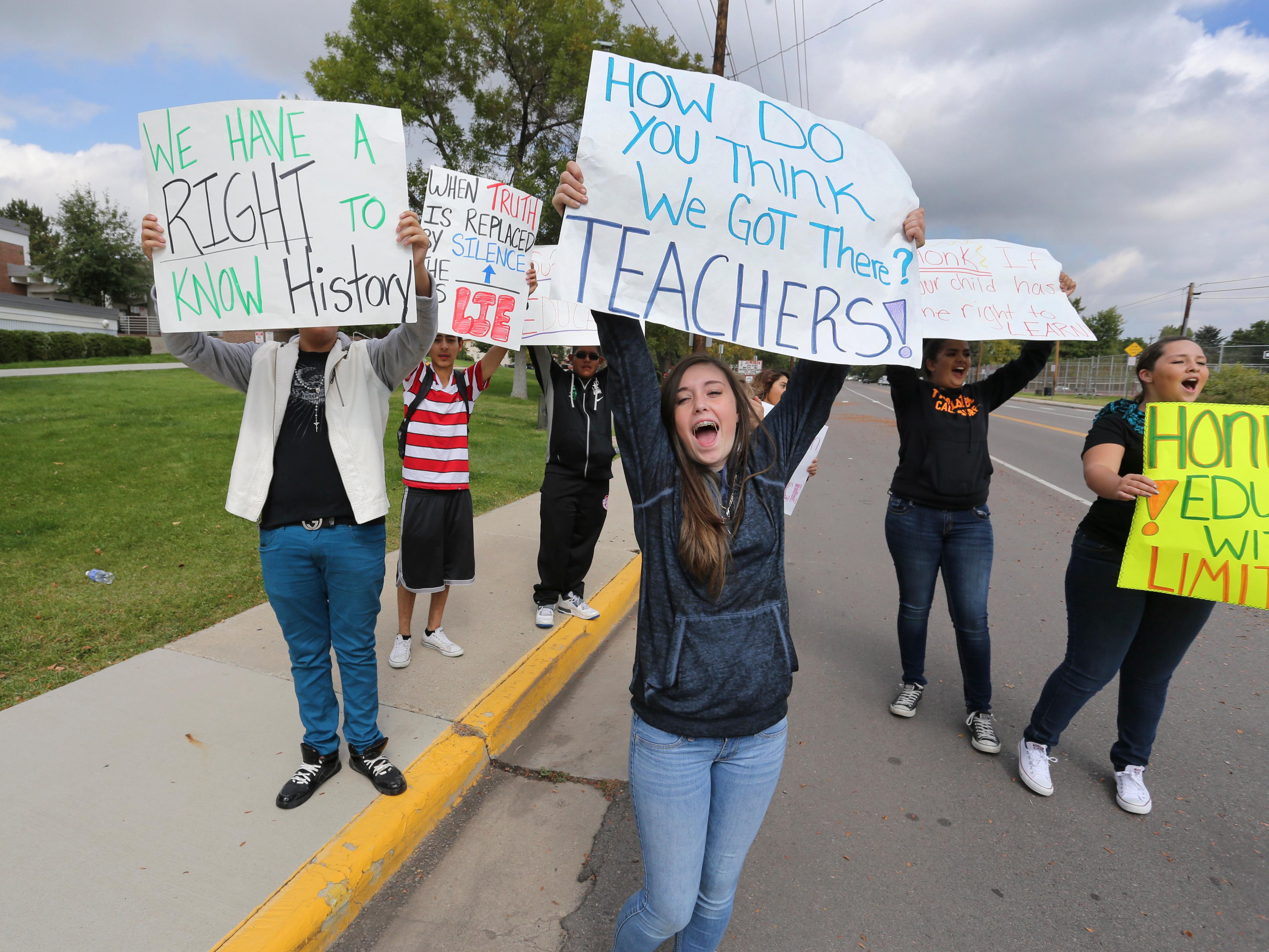 Photo: Students protest (AP Photo)