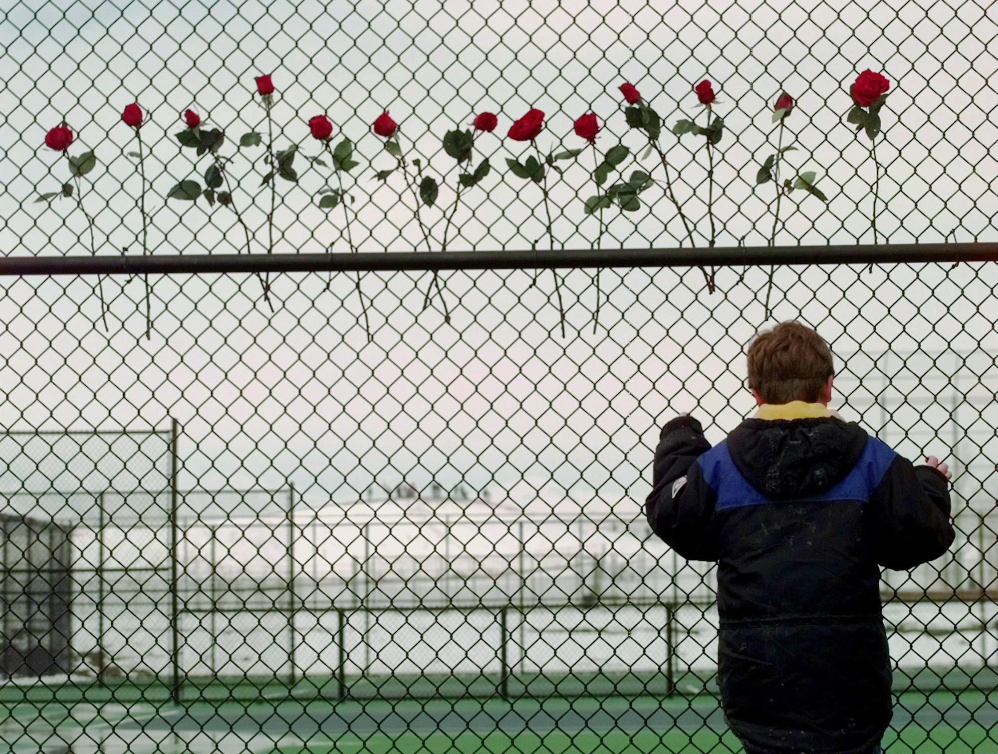 Photo: Columbine High School roses (AP Photo)