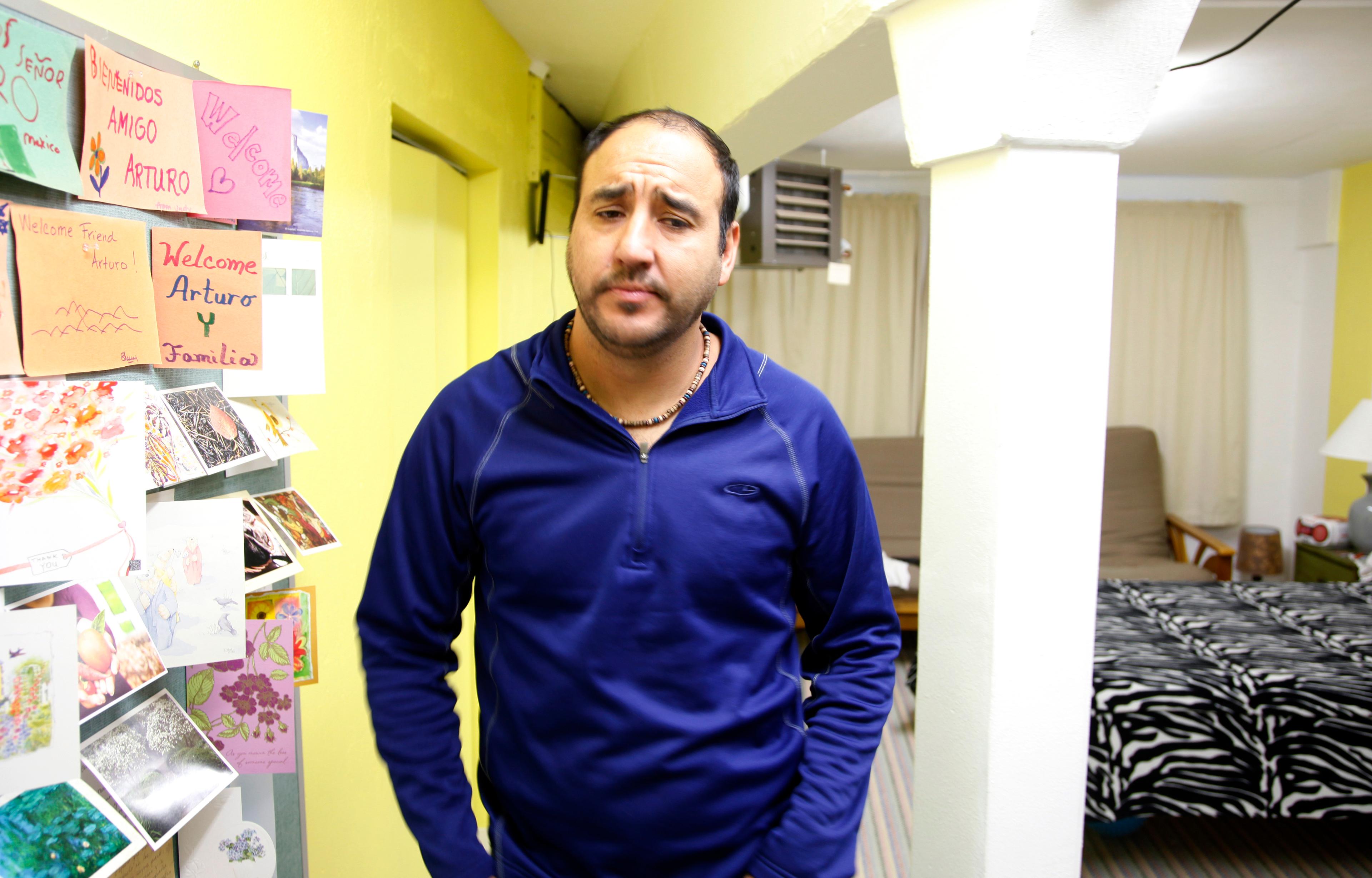 Photo: Mexican man living in Denver church basement (AP Photo)