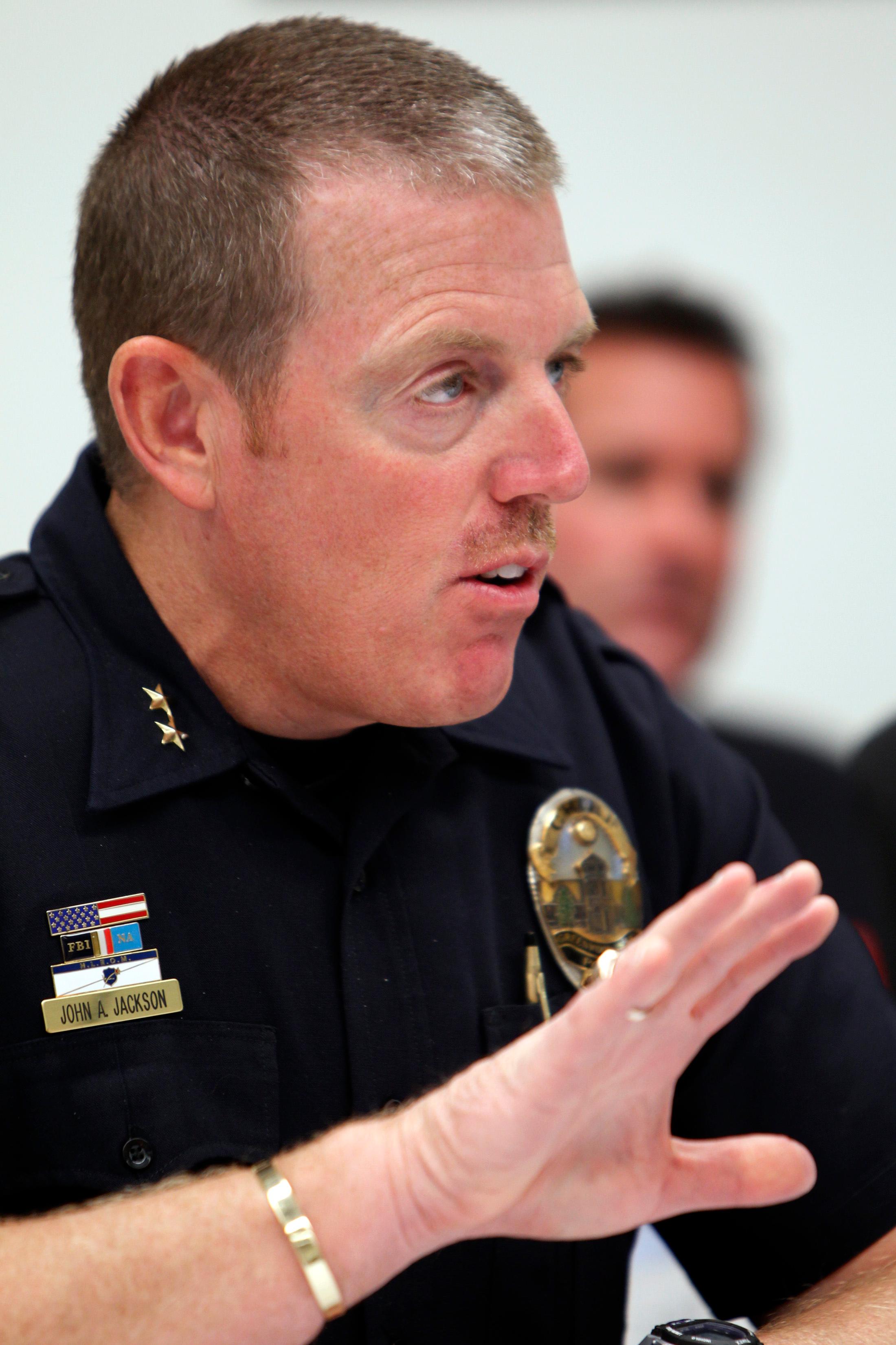 Photo: Greenwood Village Police Chief John Jackson (AP Photo)