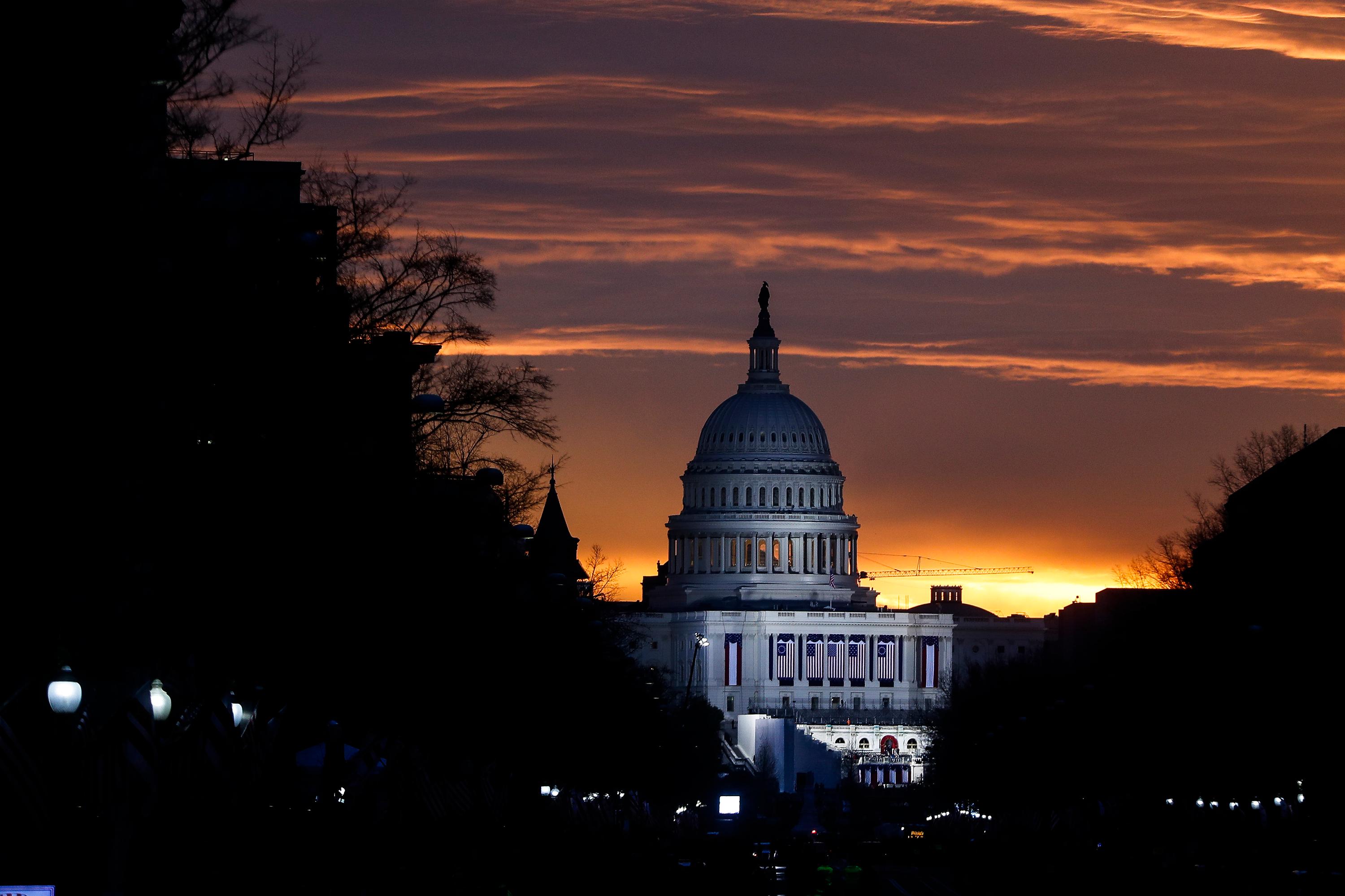 U.S. Capitol Sunrise On The Morning Of Trump's Inaiguration