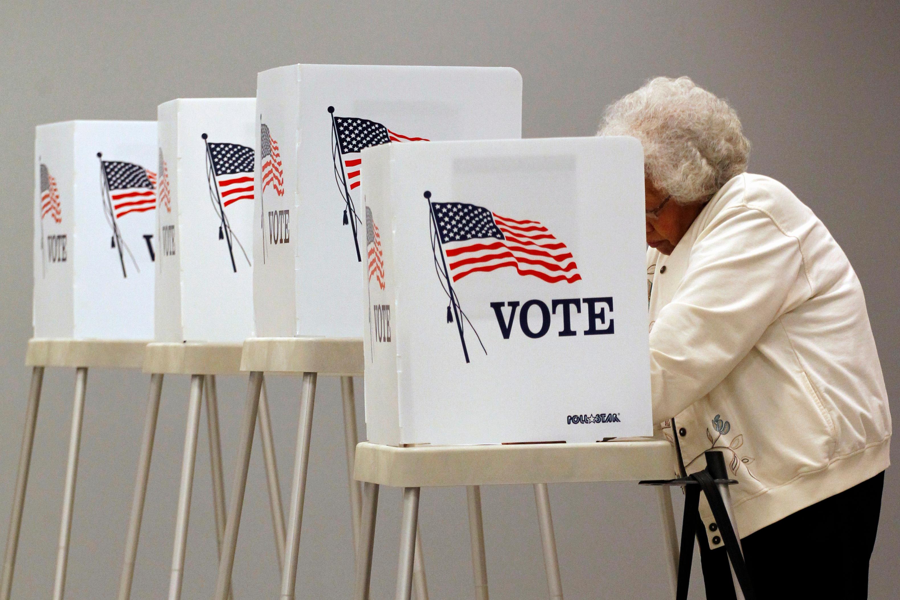 Photo: Voting, Voter Casting Ballot On Election Day 2014 In Thirnton (AP)