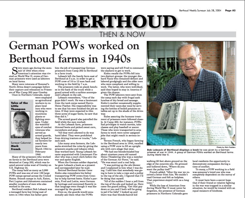 Photo: Bob Lebsack article