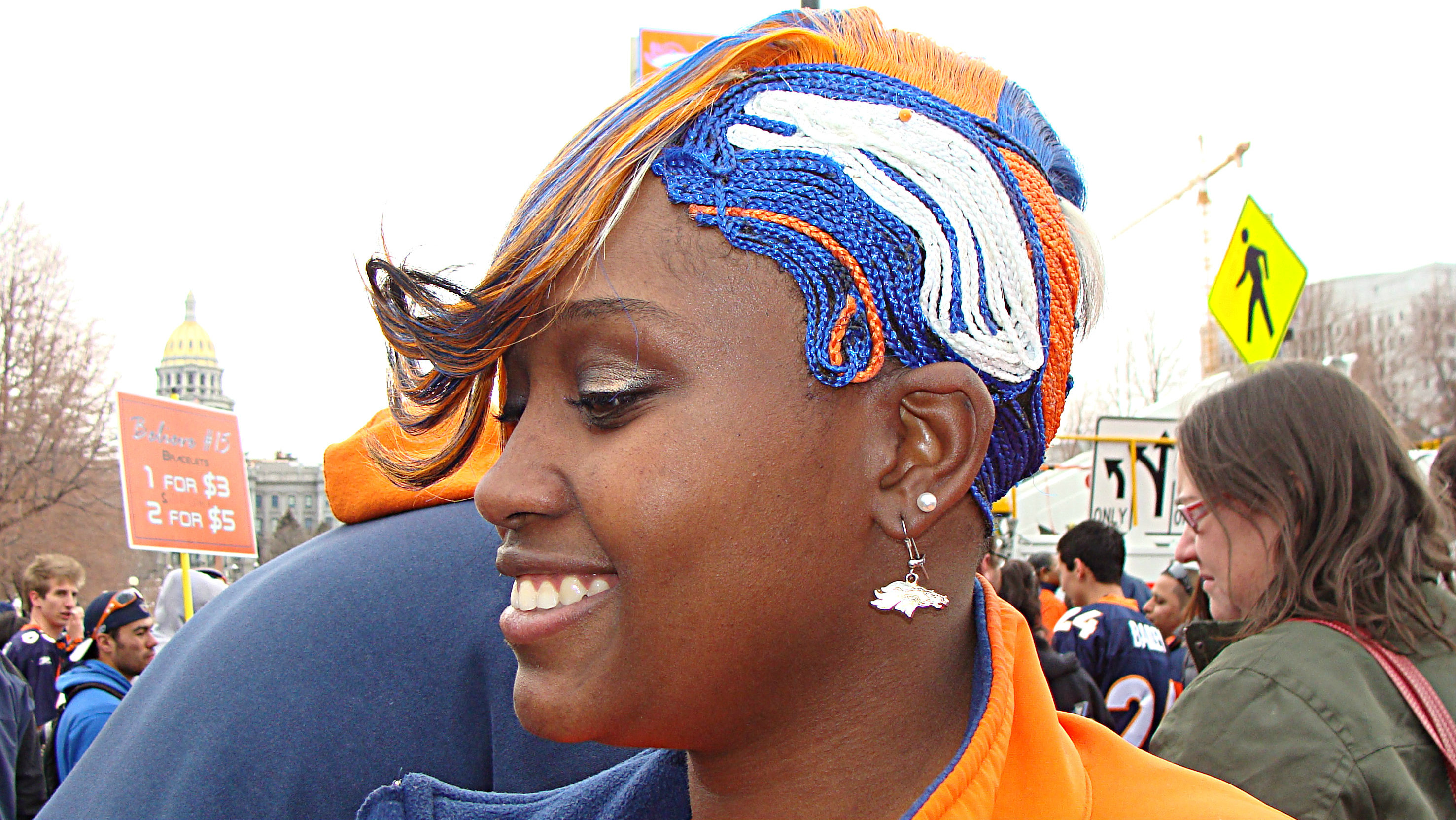 Photo: Broncos fan hairstyle