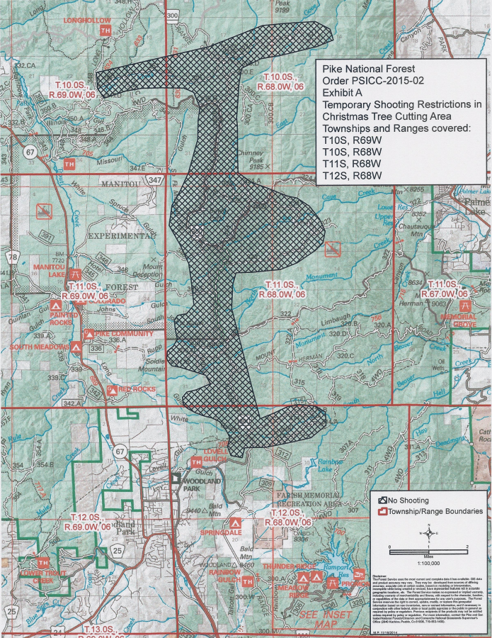 Photo: Map of Prohibited shooting area (USFS)