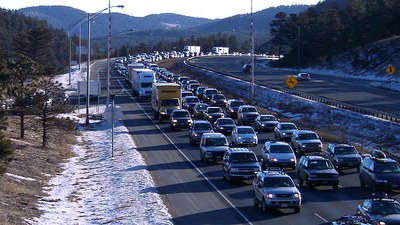 Photo: Interstate 70 winter traffic