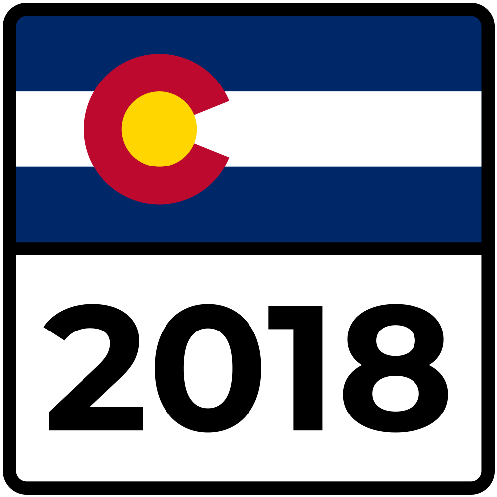 Graphic: Election Road Trip 2018 | Colorado Highway Logo - JHill