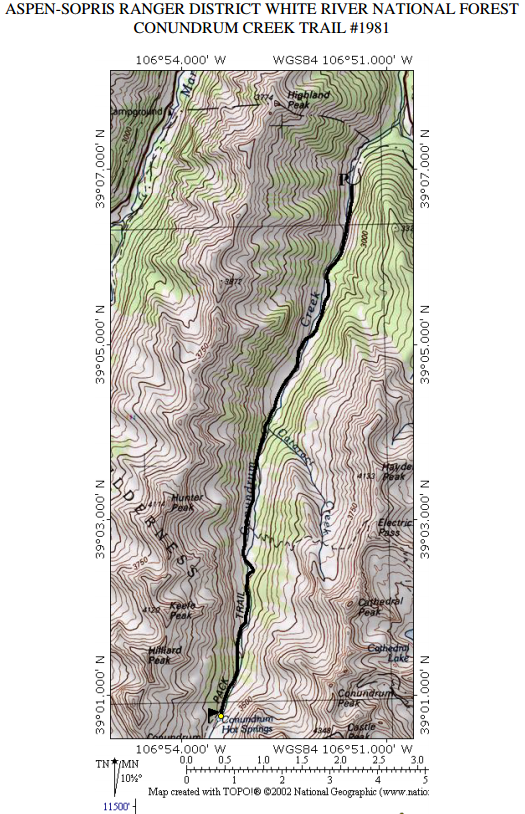 Photo: Conundrum trail map