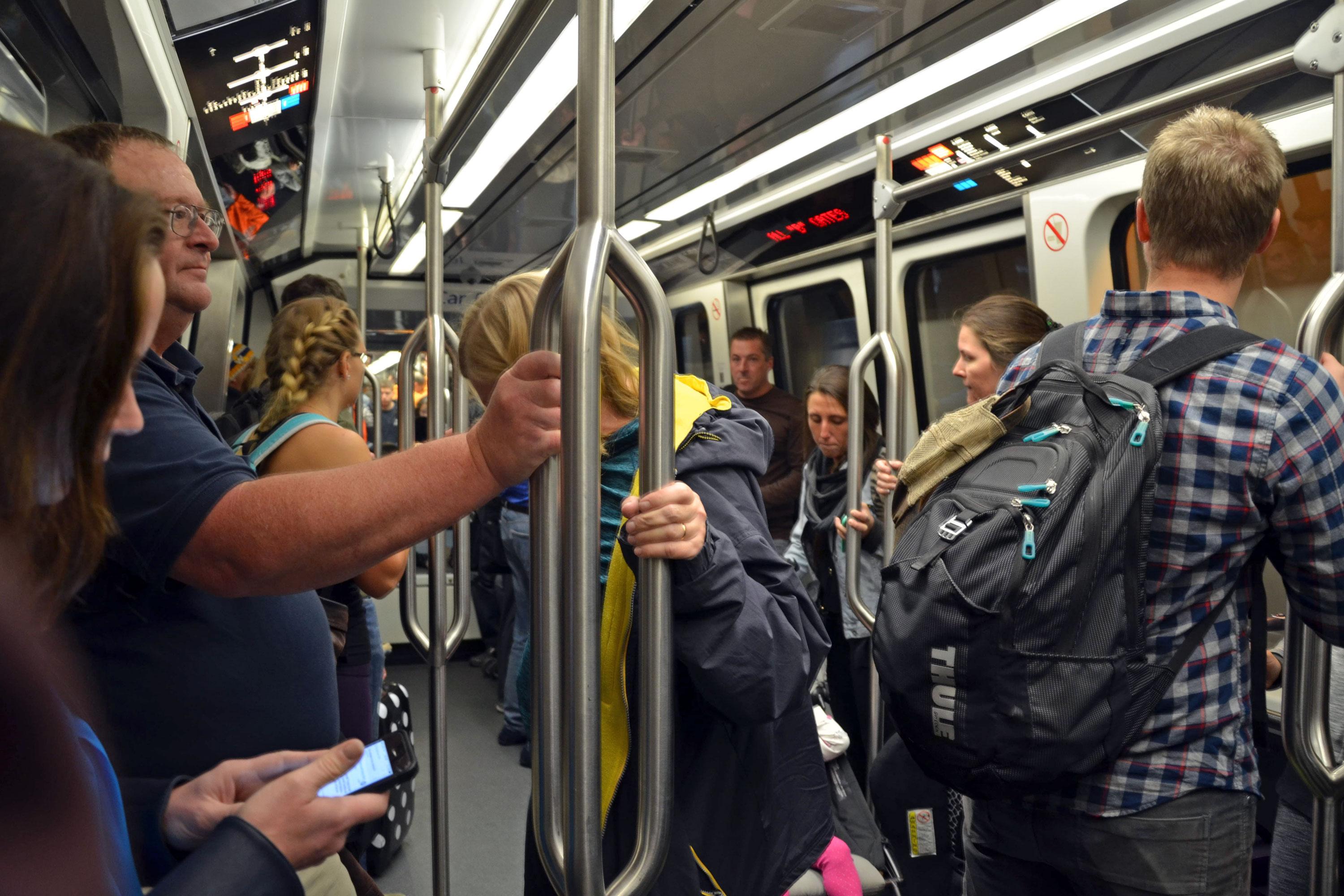 Photo: DIA Thanksgiving Travel 2 | Packed Car On Concourse Train - MSakas