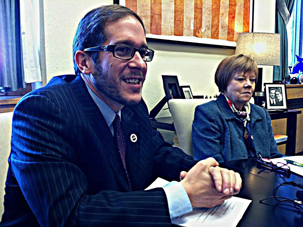 Photo: House Speaker Mark Ferrandino and Majority Leader Dickey Lee Hullinghorst