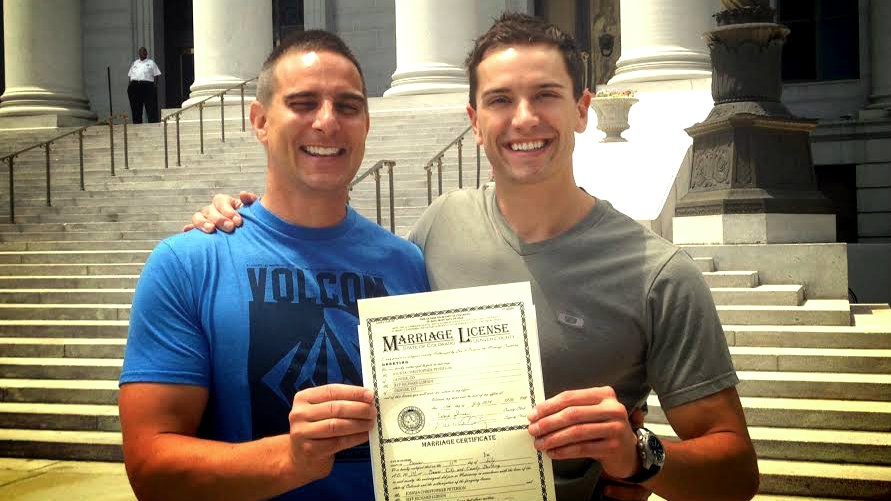 Photo: Jeff and Josh Peterson marriage license