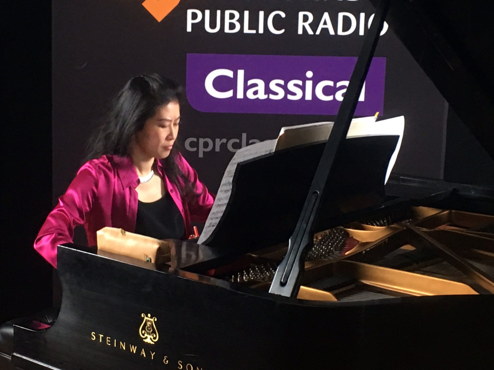 Photo: Hsing-ay Hsu performs in the CPR Performance Studio