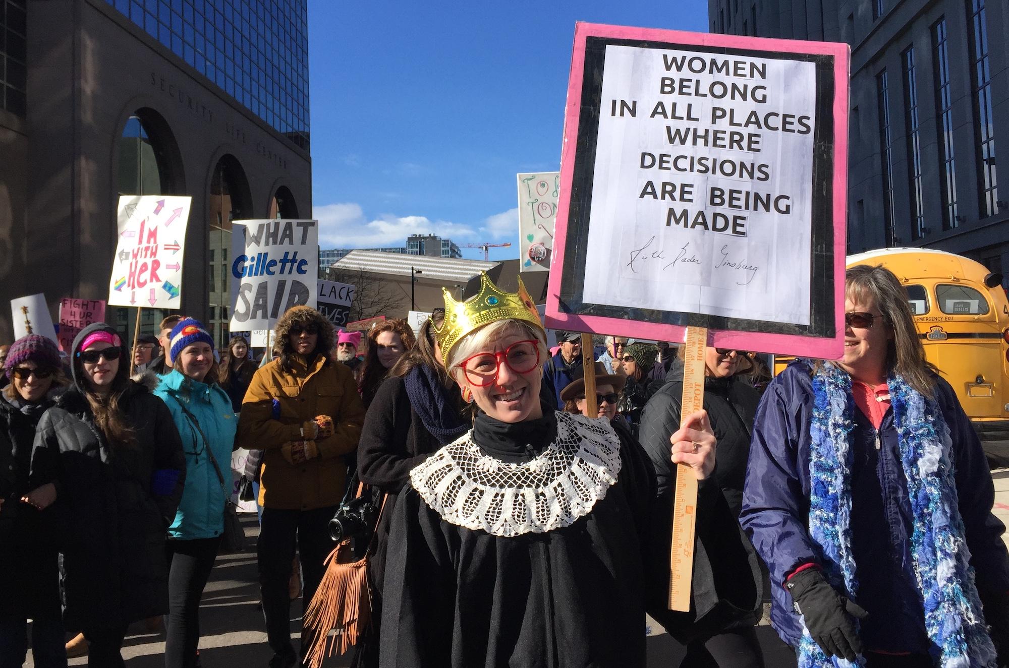 Photo: Women&#039;s March 2019 3 | Laurie Finnegan poses in her Ruth Bader Ginsberg outfit -- Natalia V. Navarro