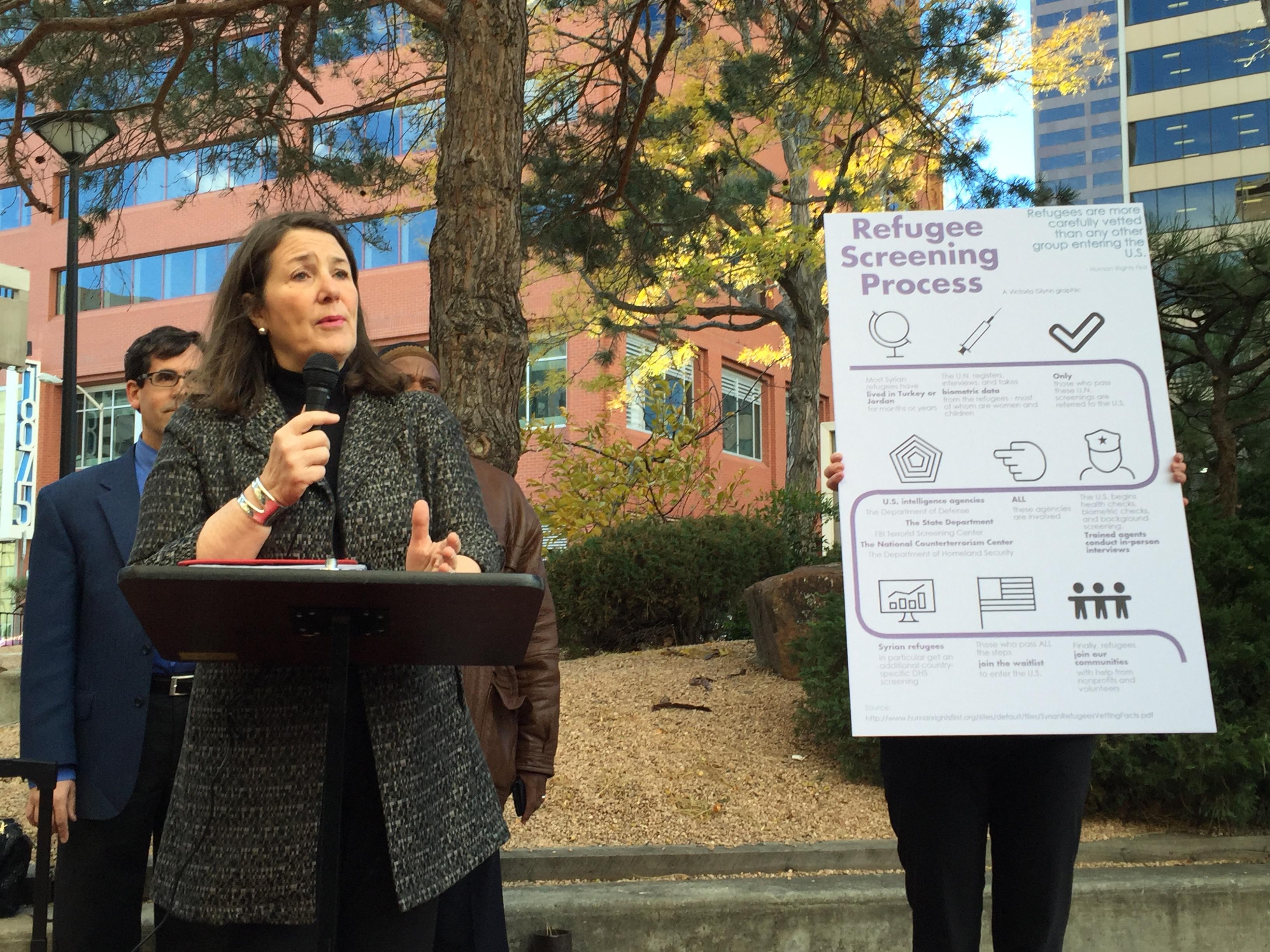 Photo: DeGette, refugee rally