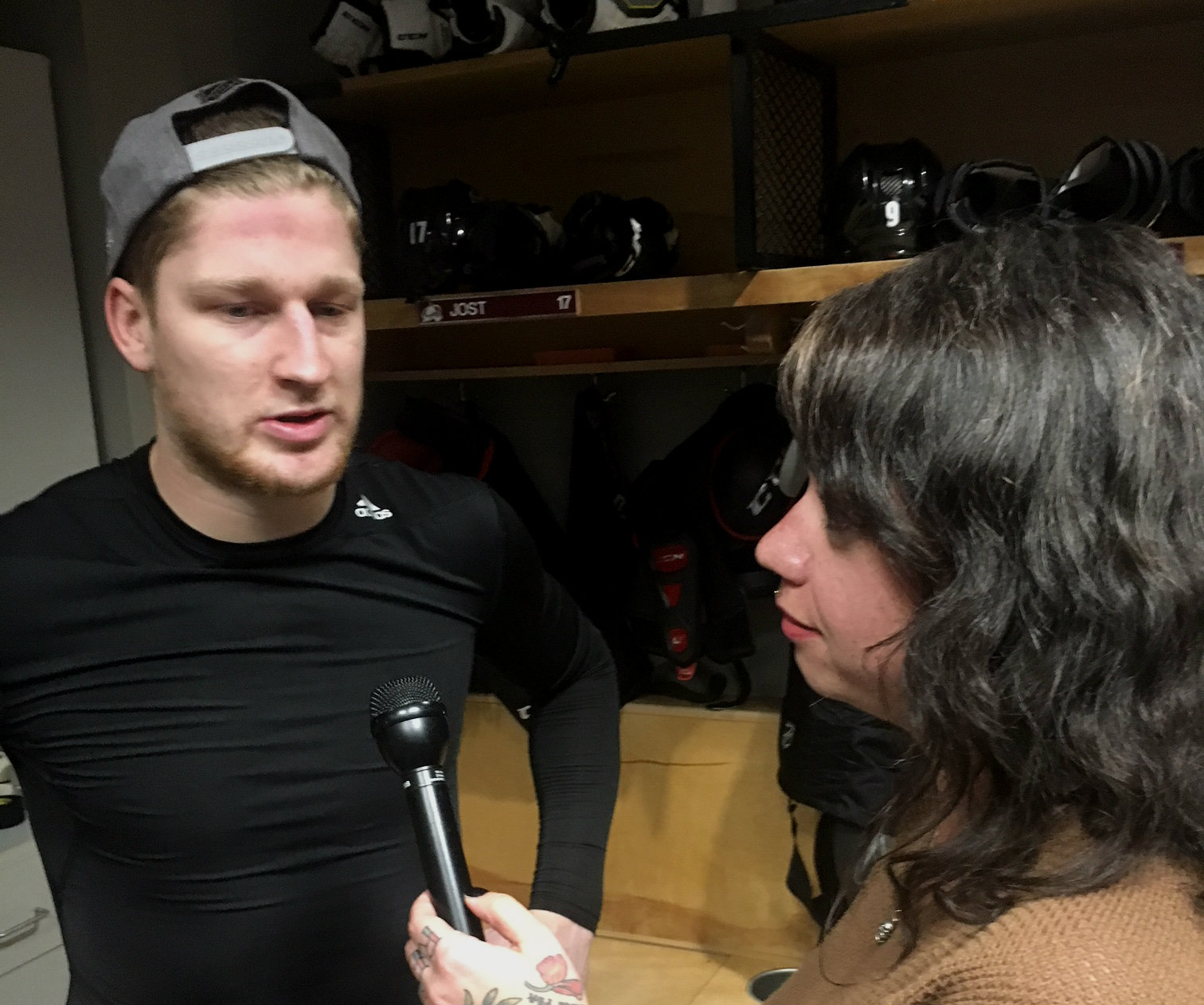 Photo: Nathan MacKinnon Talks With Alicia Bruce Trujillo