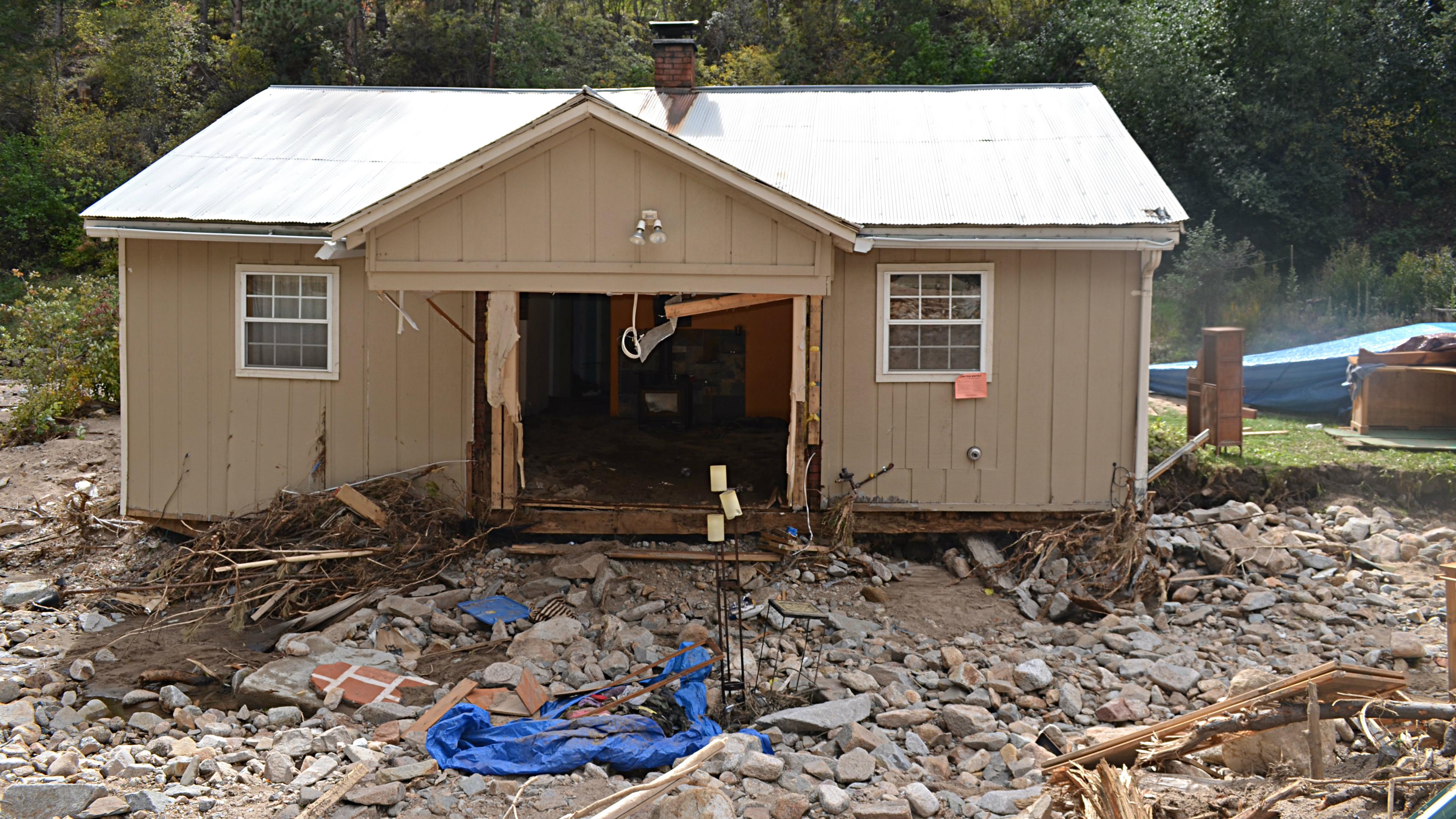 Photo: Home damaged in Jamestown