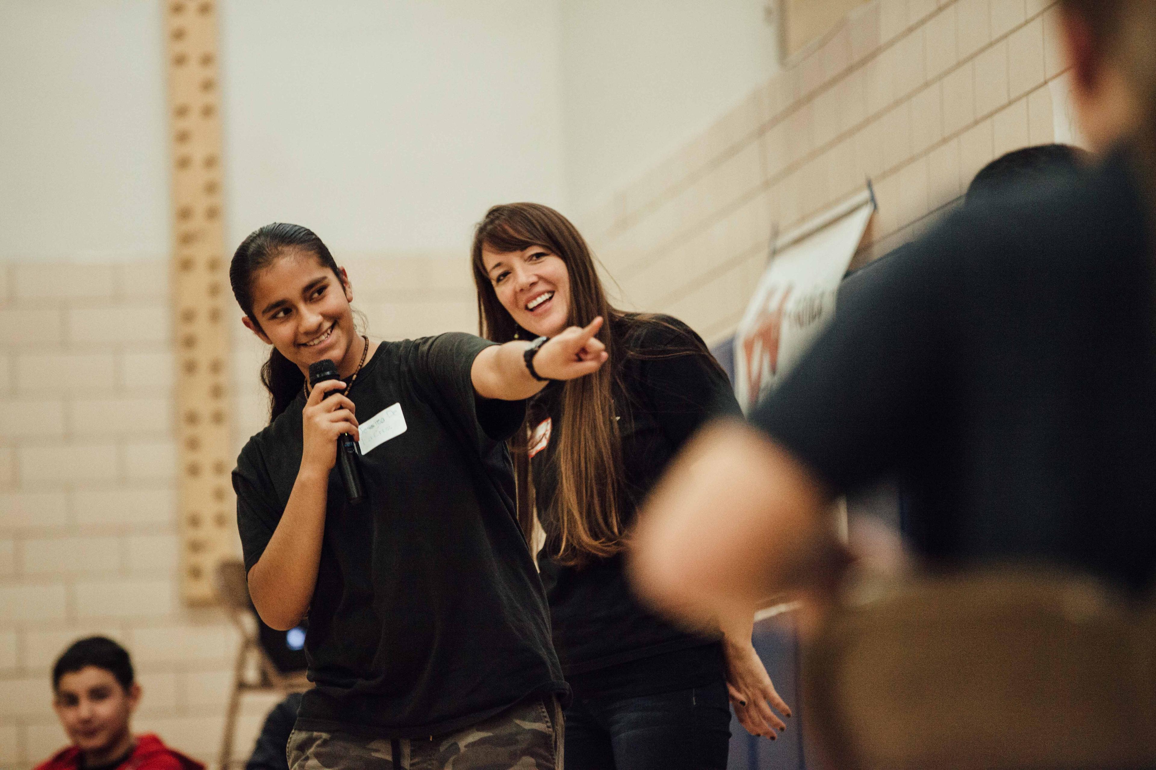 Photo: Bullying, Denver Challenge Day 4 student speak and points