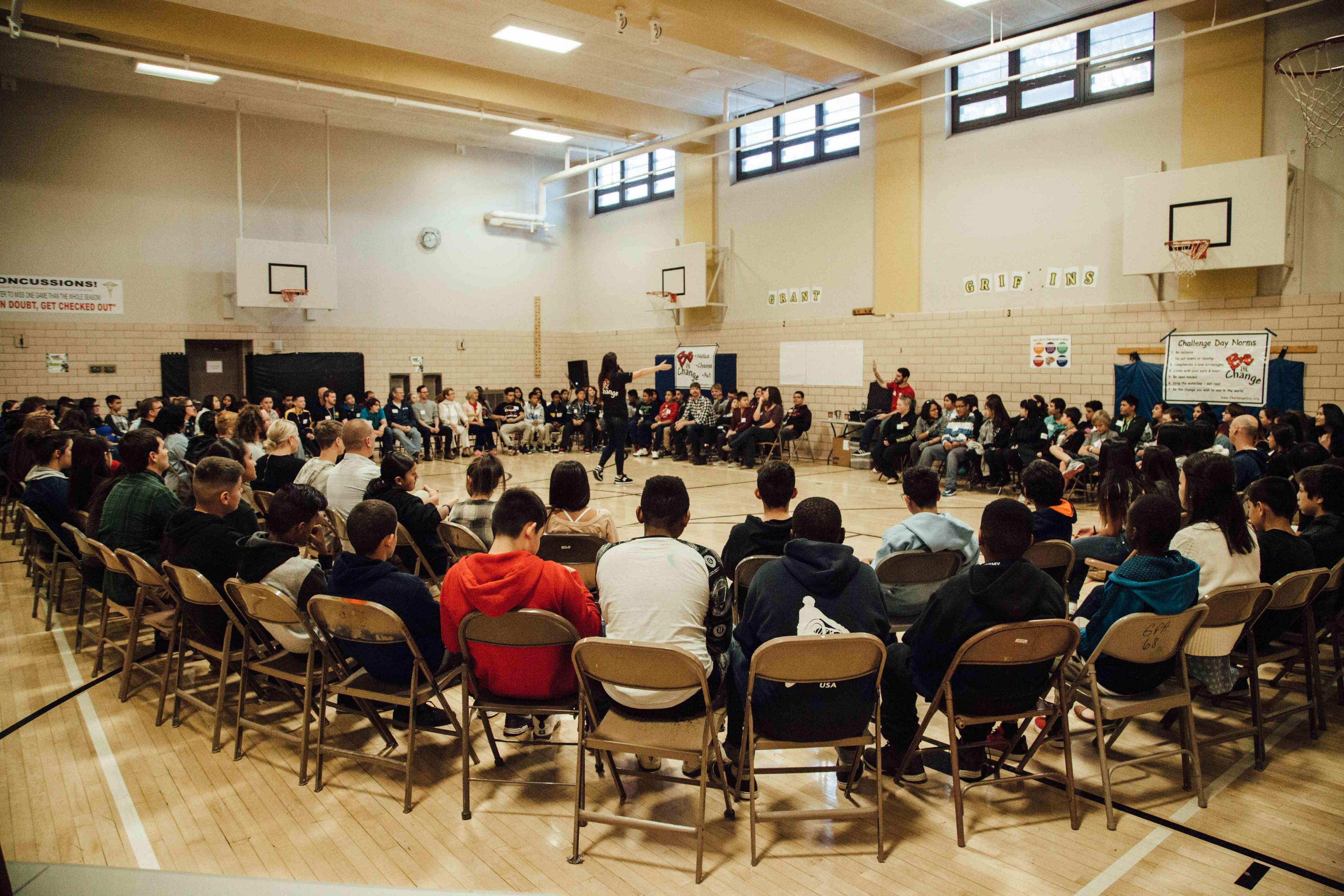 Photo: Bullying, Denver Challenge Day 5 circle in gym