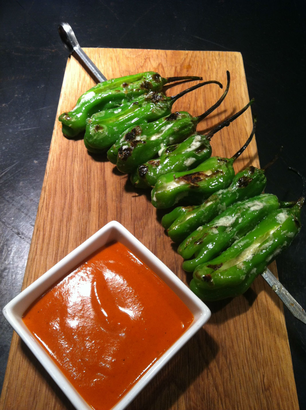 Photo: Live fire cooking shishito peppers recipe