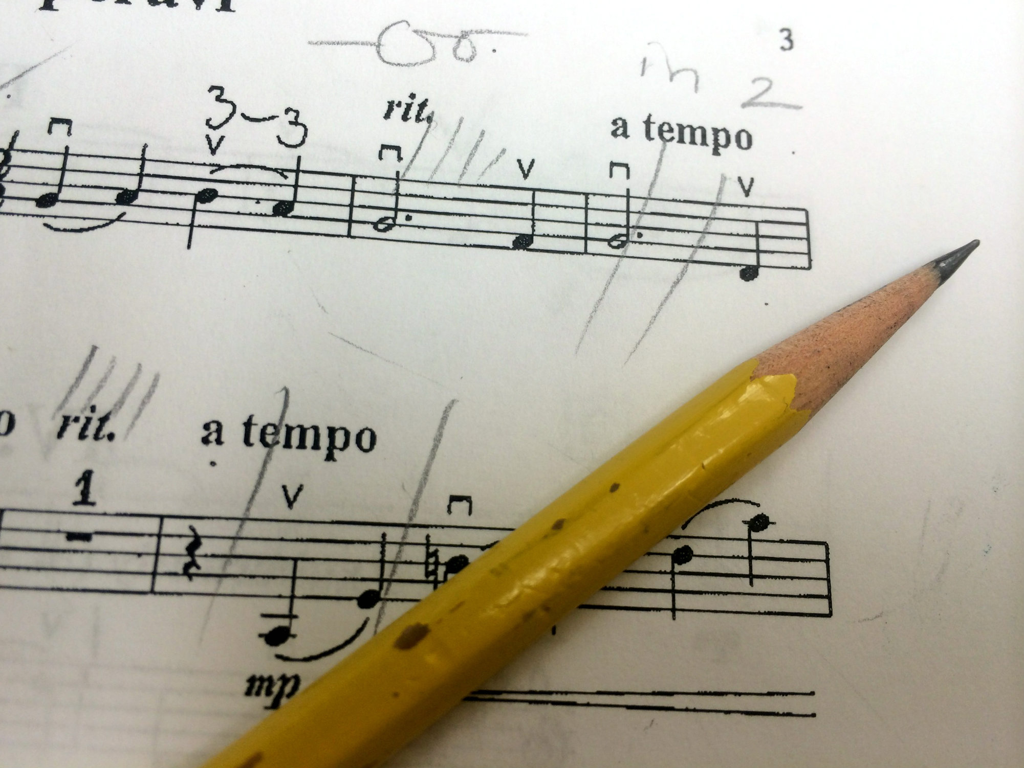 Photo: Music score with pencil markings