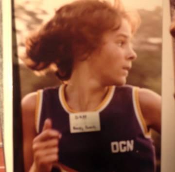 Photo: Rebecca Rusch running in high school