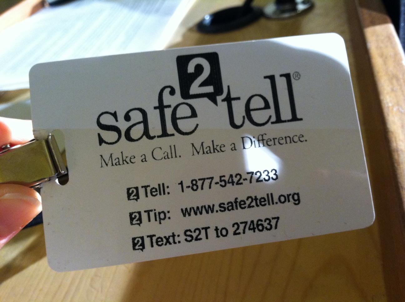 Photo: Safe2Tell Program badge