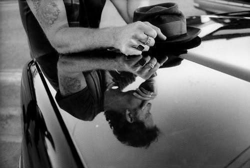 photo: Tom Waits reflection