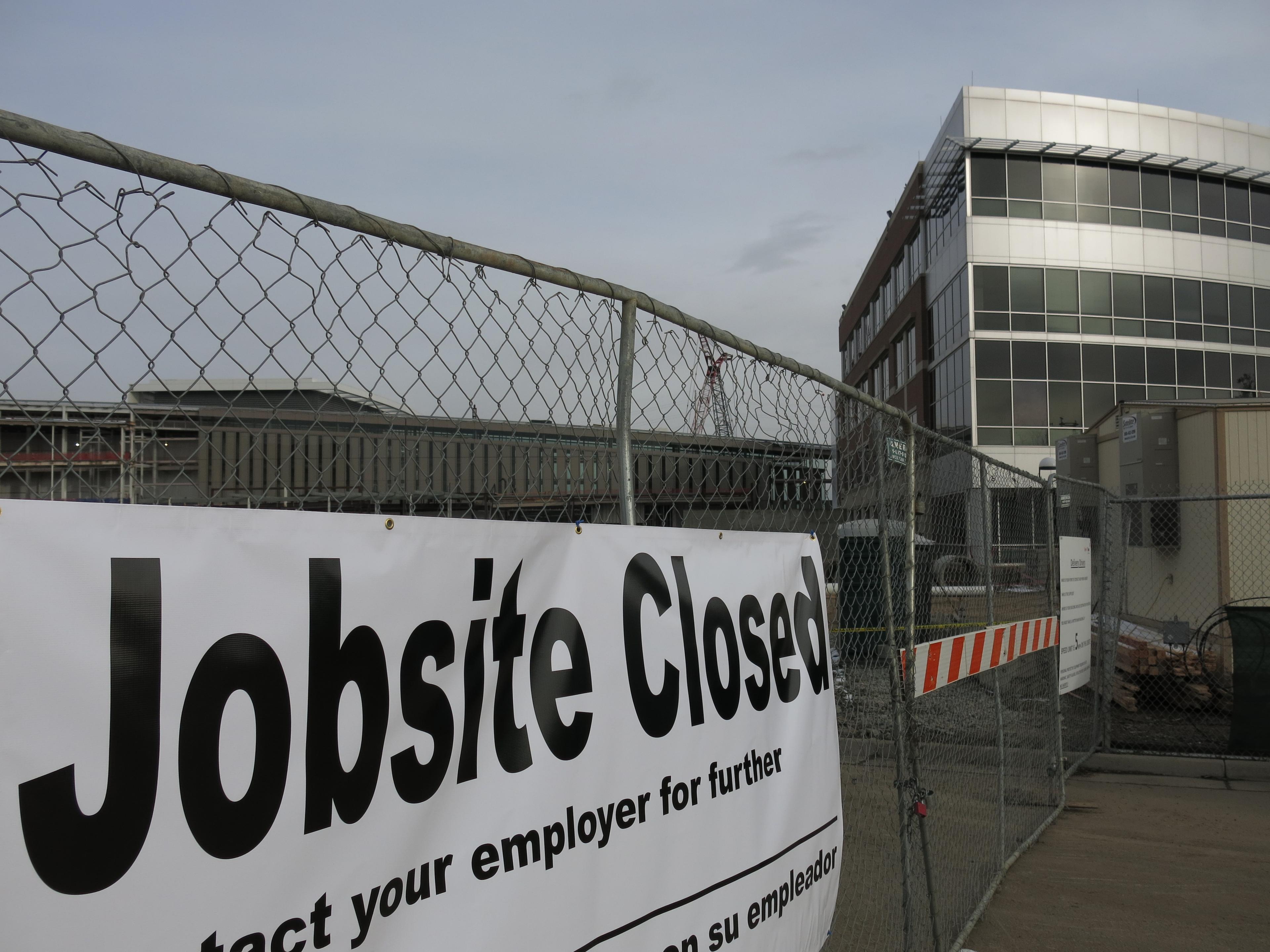 Closed VA hospital construction site