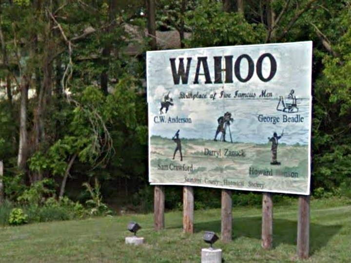 Photo: Wahoo, Nebraska sign