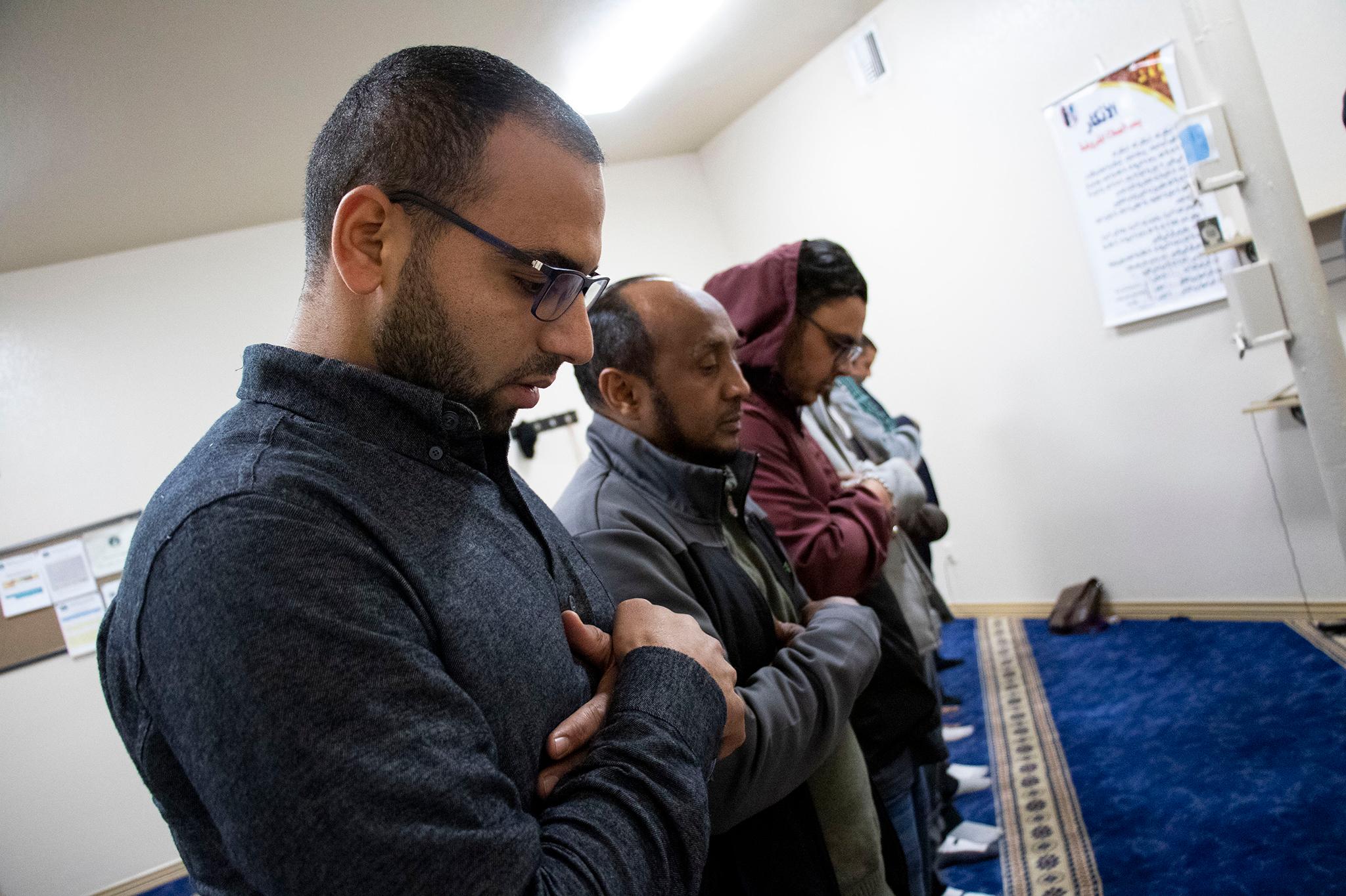 Imam Muhammad Kolila prays at the Downtown Denver Islamic Center. Nov. 14, 2019.