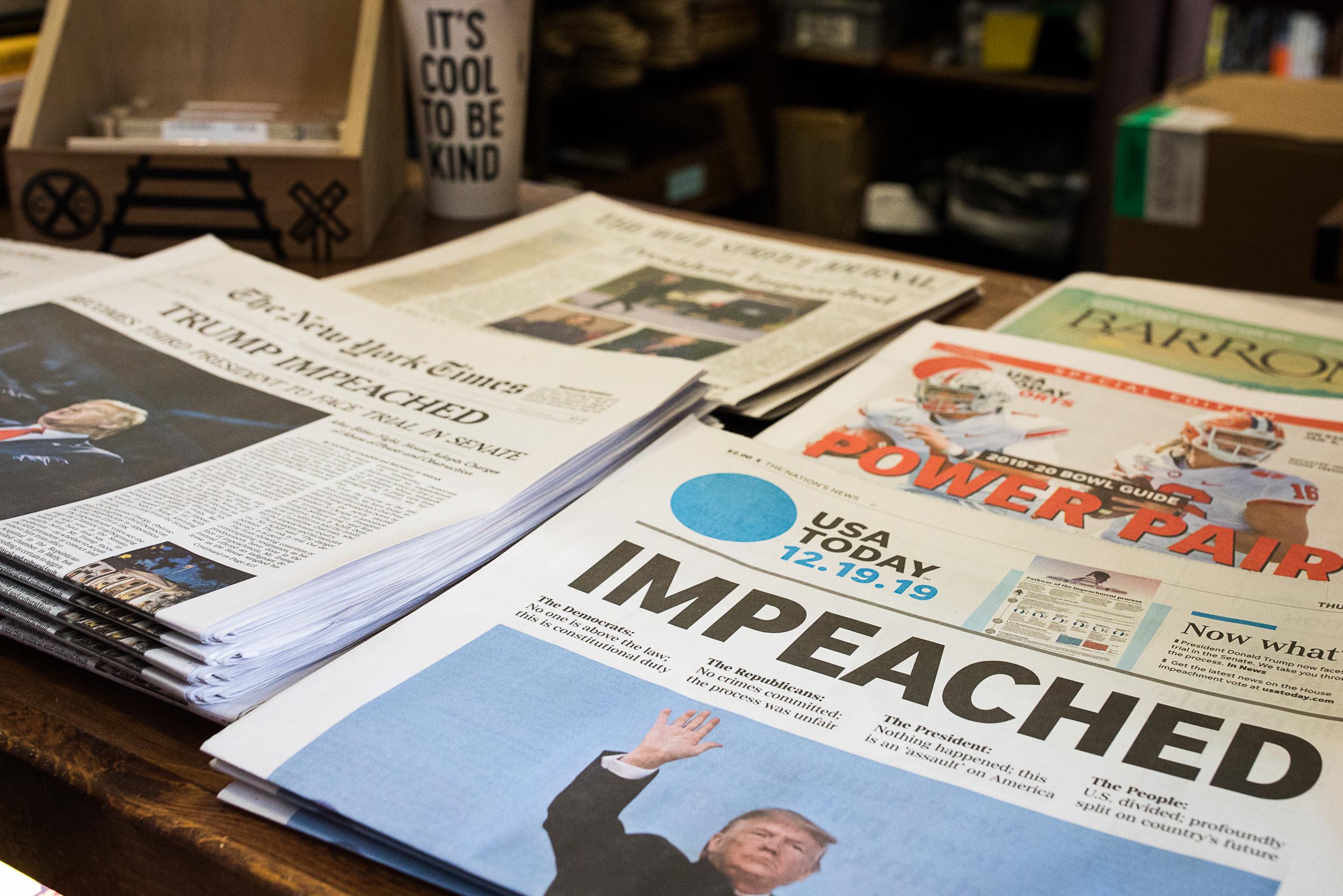 Impeachment Front Pages