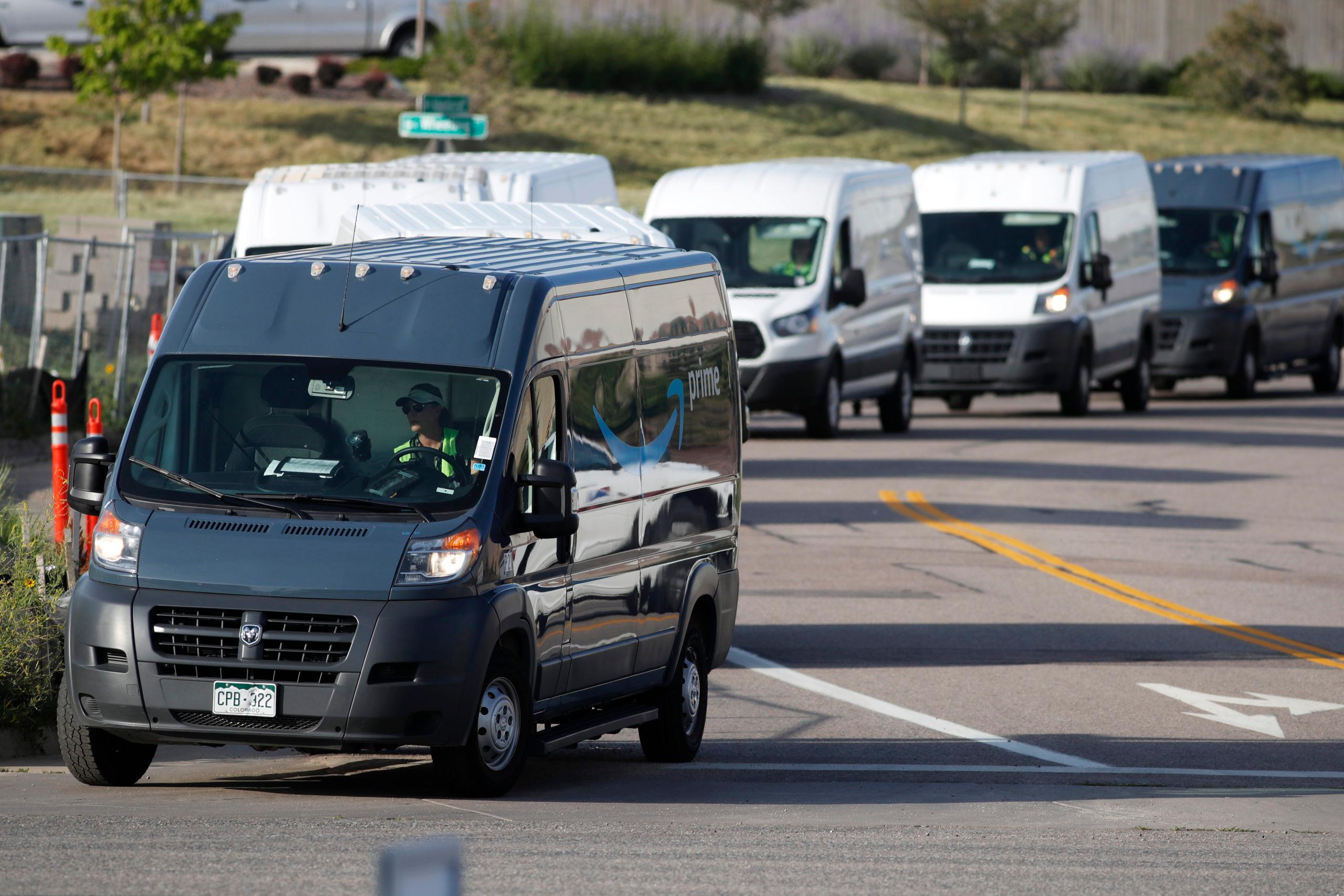 Amazon delivery vans, r m