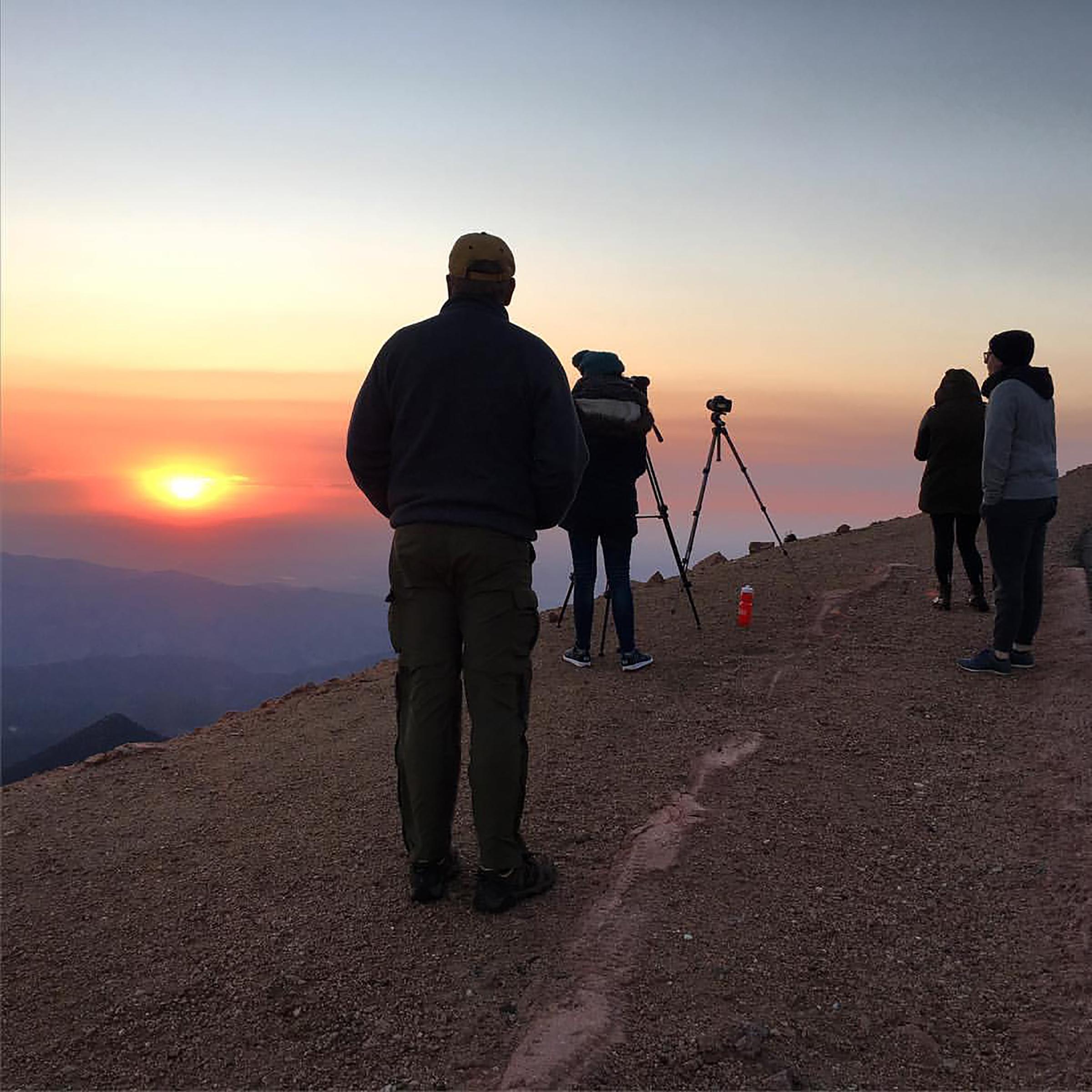 A sunrise from the summit of Pikes Peak.