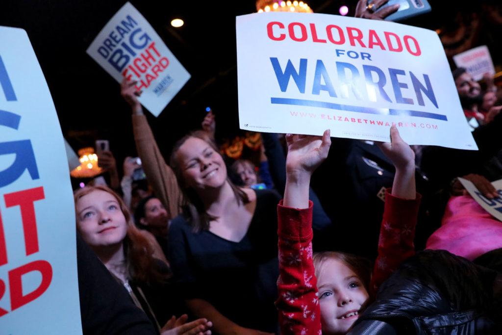 Elizabeth Warren Campaigns In Denver