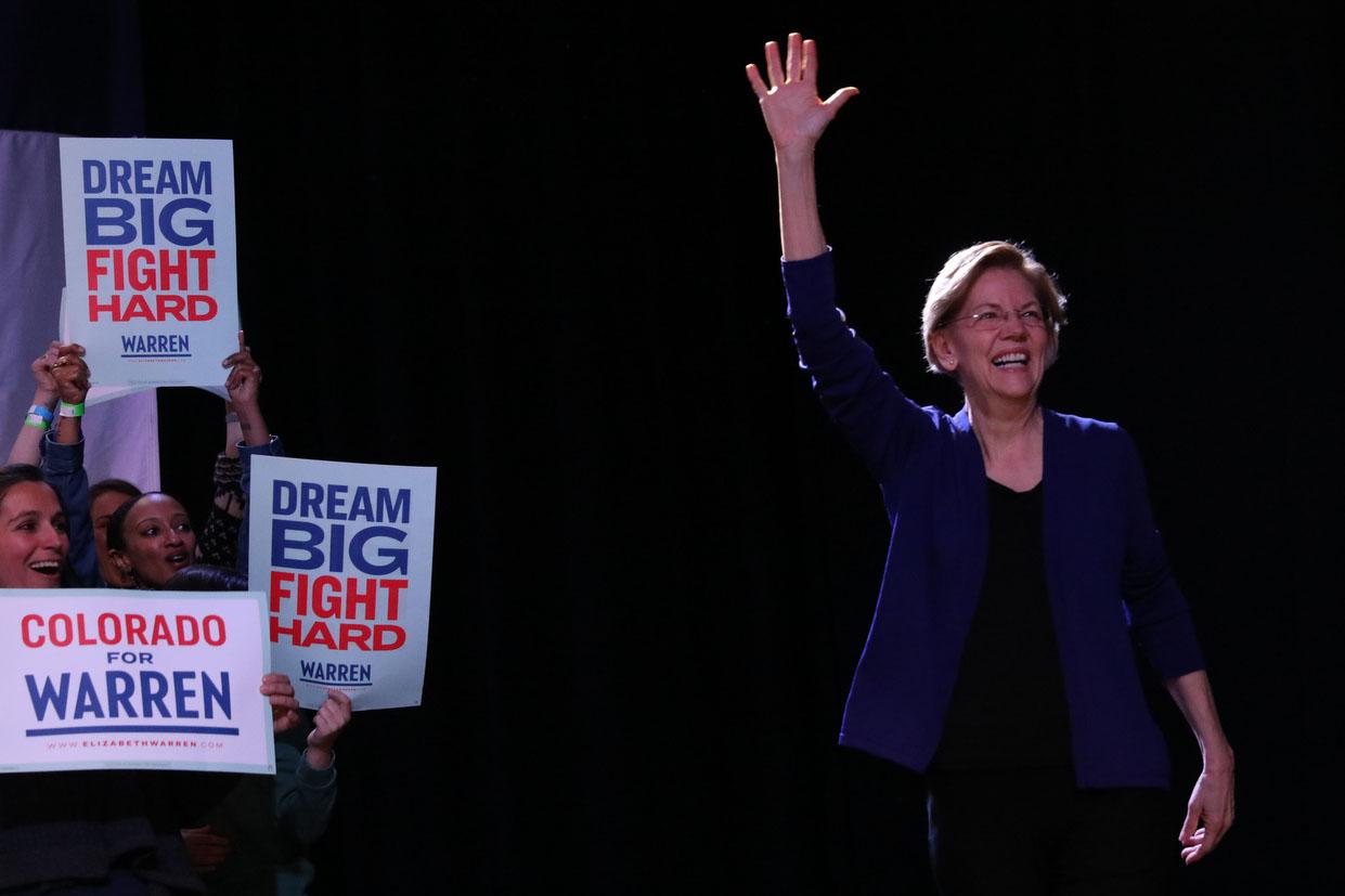 Elizabeth Warren Campaigns In Denver