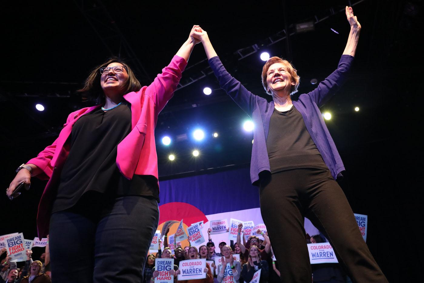 Elizabeth Warren Campaigns In Denver