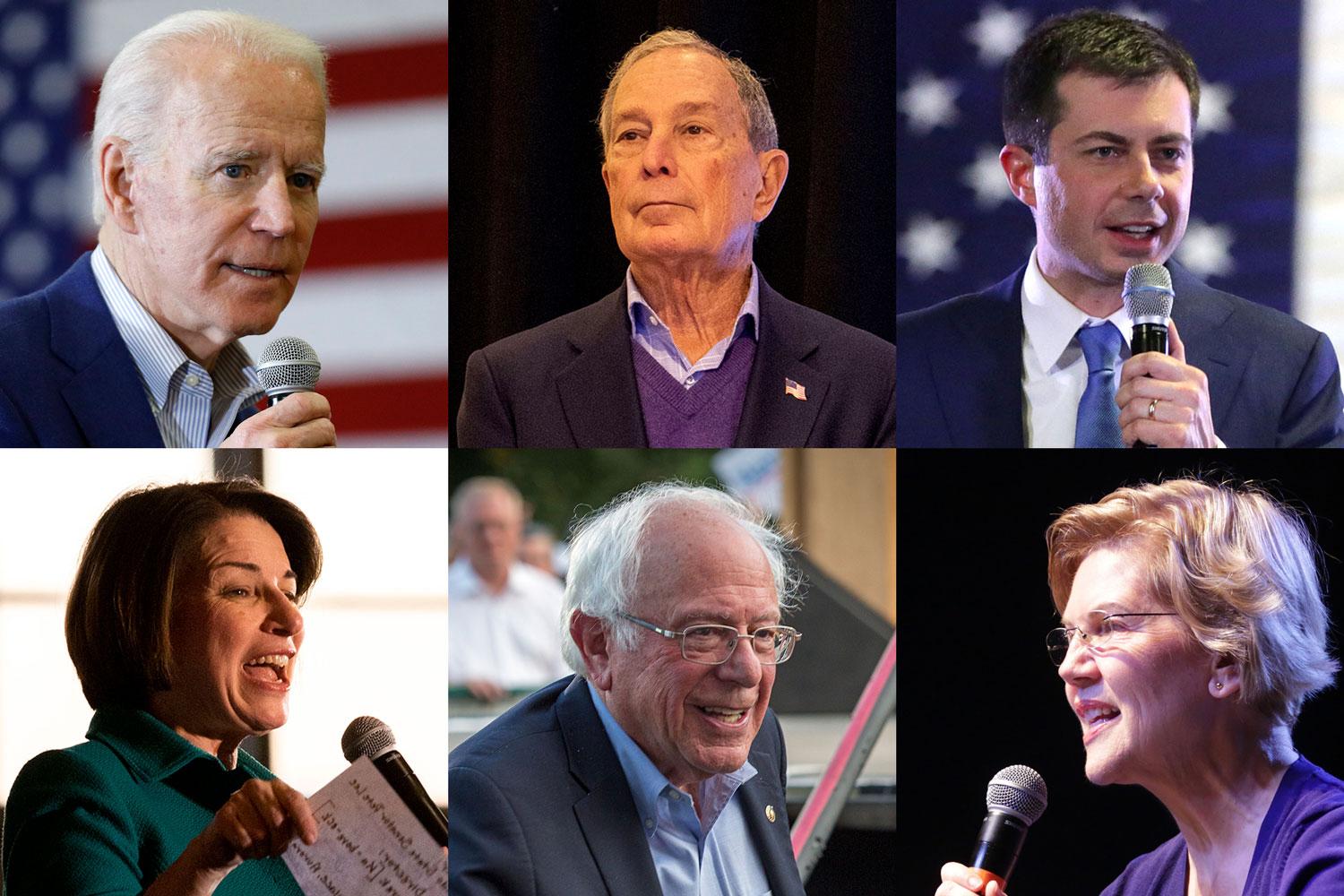 Six Democrats Running For President Biden Bloomberg Buttigieg Kl