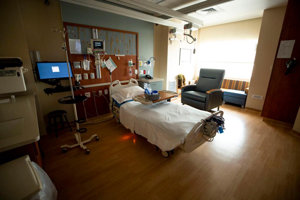 A negative pressure room inside St. Joseph Hospital, March 10, 2020.