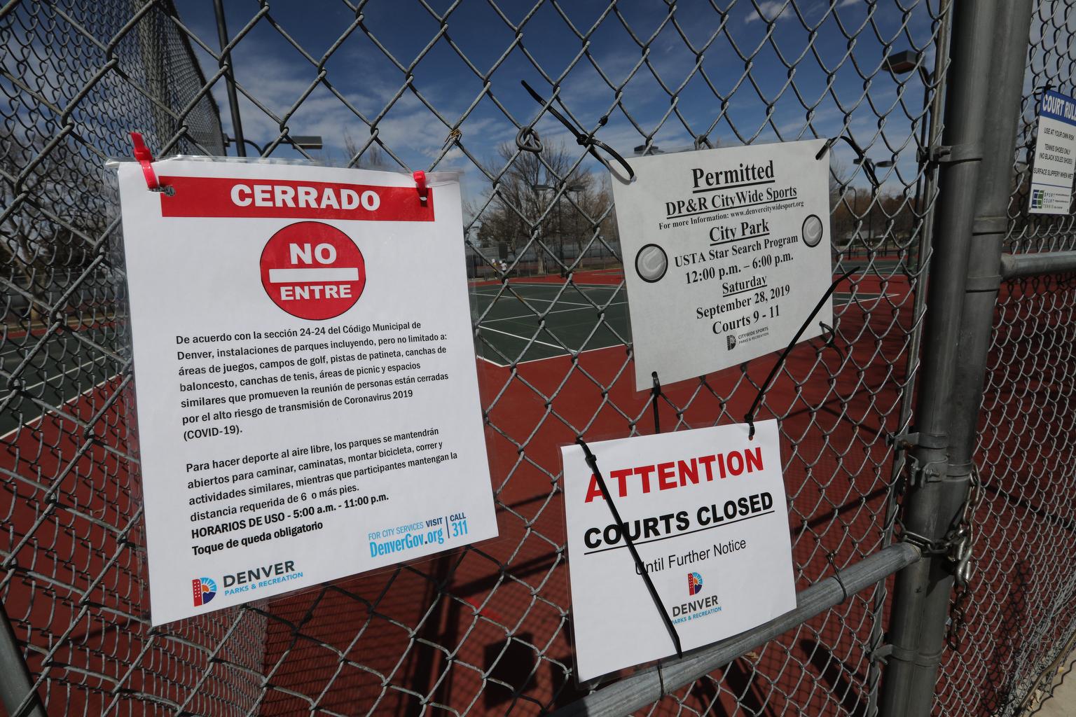 Coronavirus Denver Tennis Courts Closed