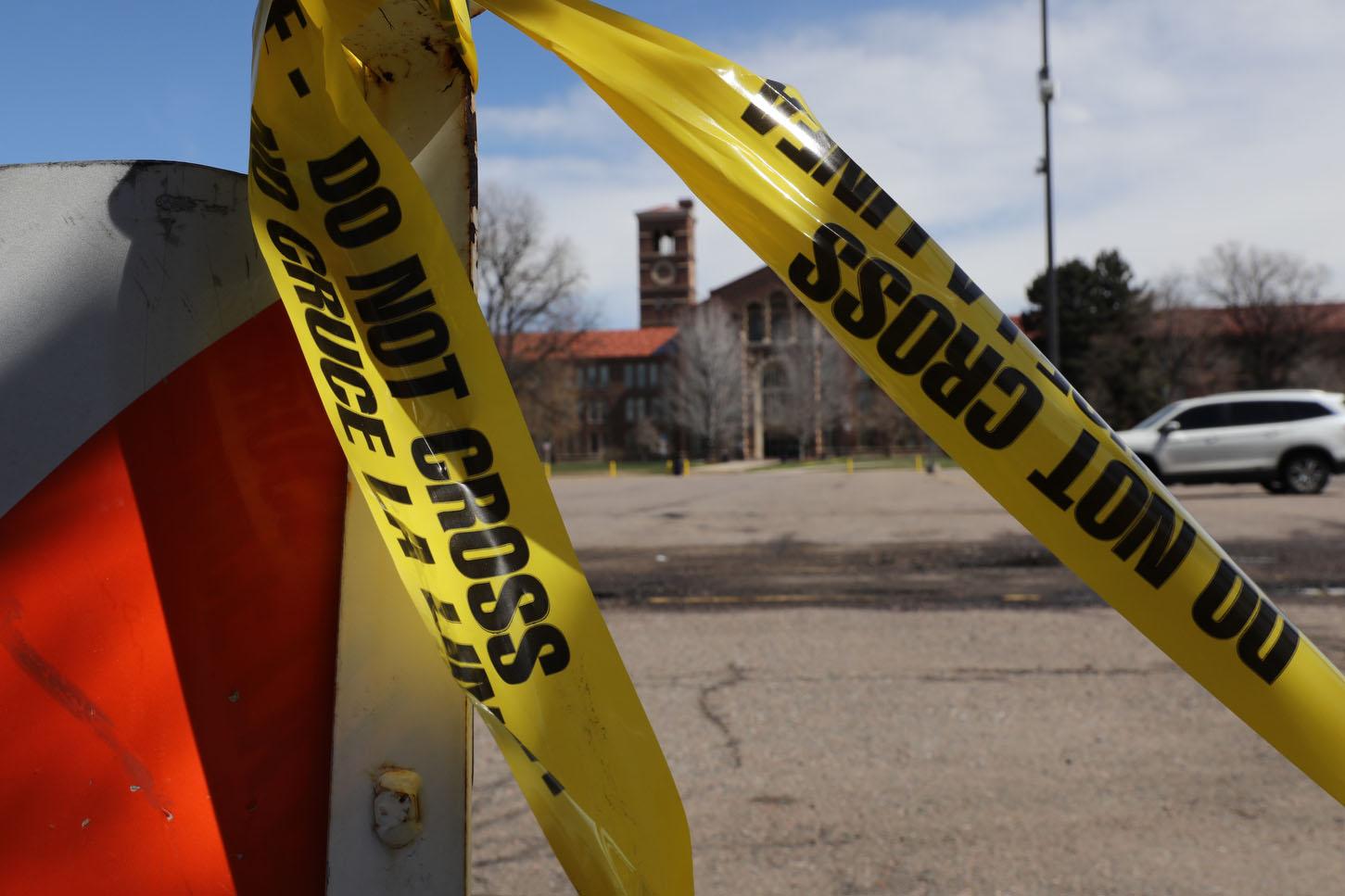 Denver South High School Pasrking Lot Police Tape