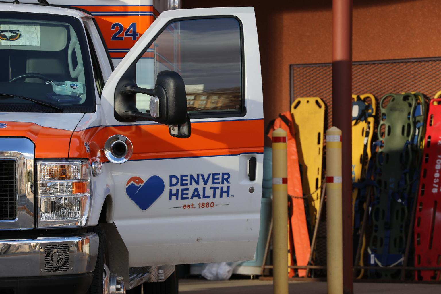 Denver Health Paramedics ambulance at Denver Health on Speer Boulevard.