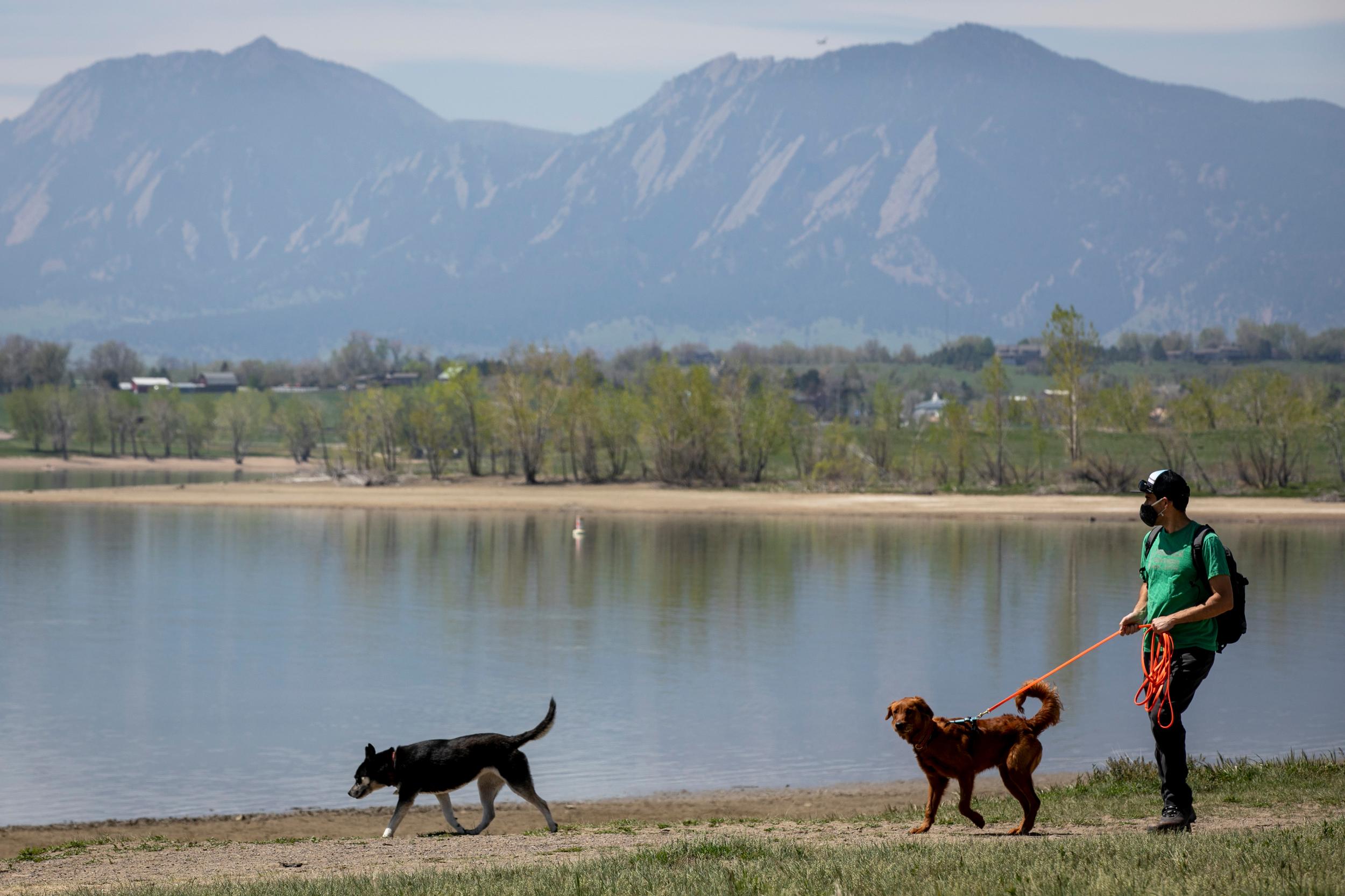 Walking the dogs at Boulder Reservoir