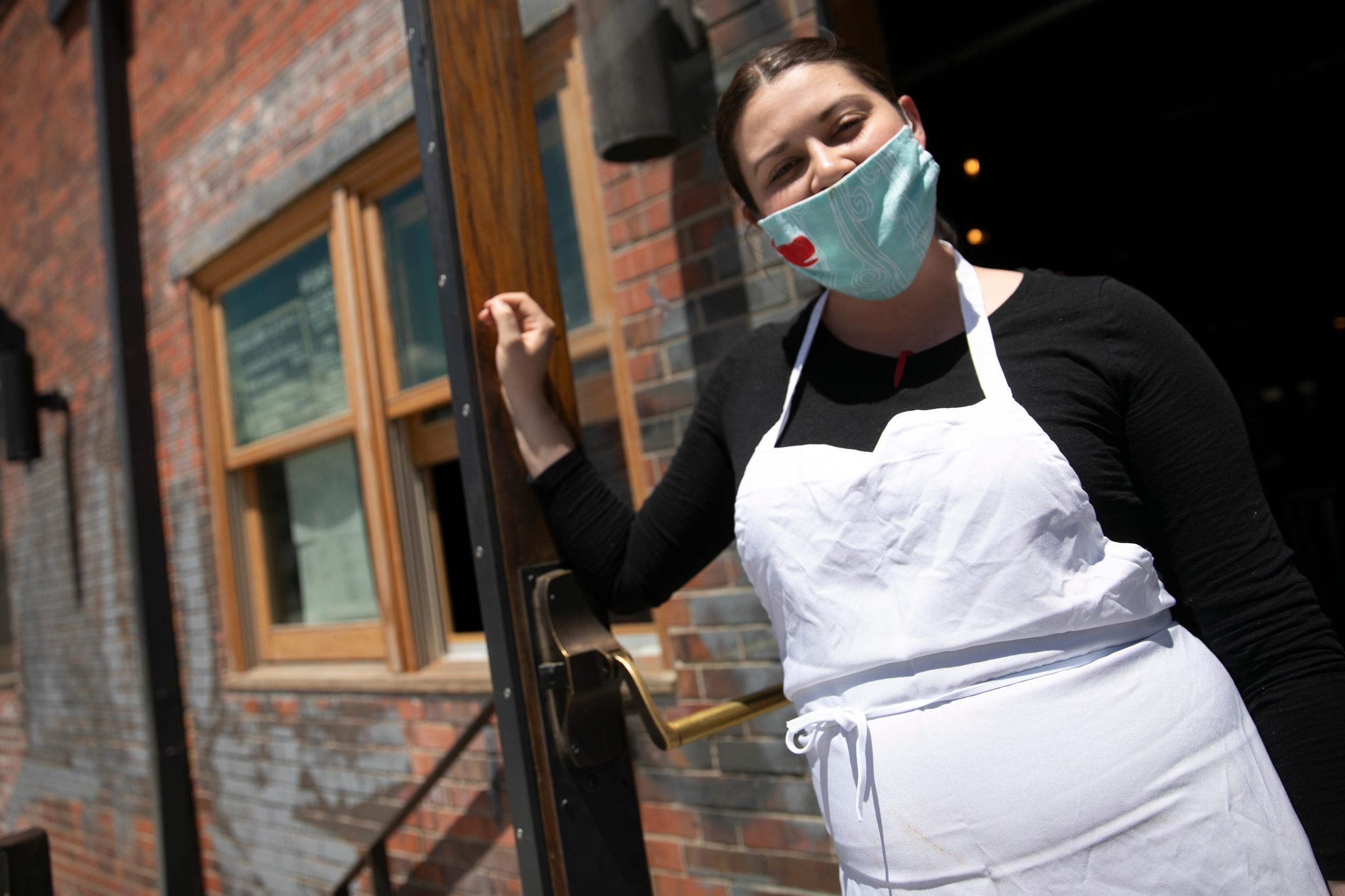 Barcelona Restaurant Larimer Street Take Out Face Mask