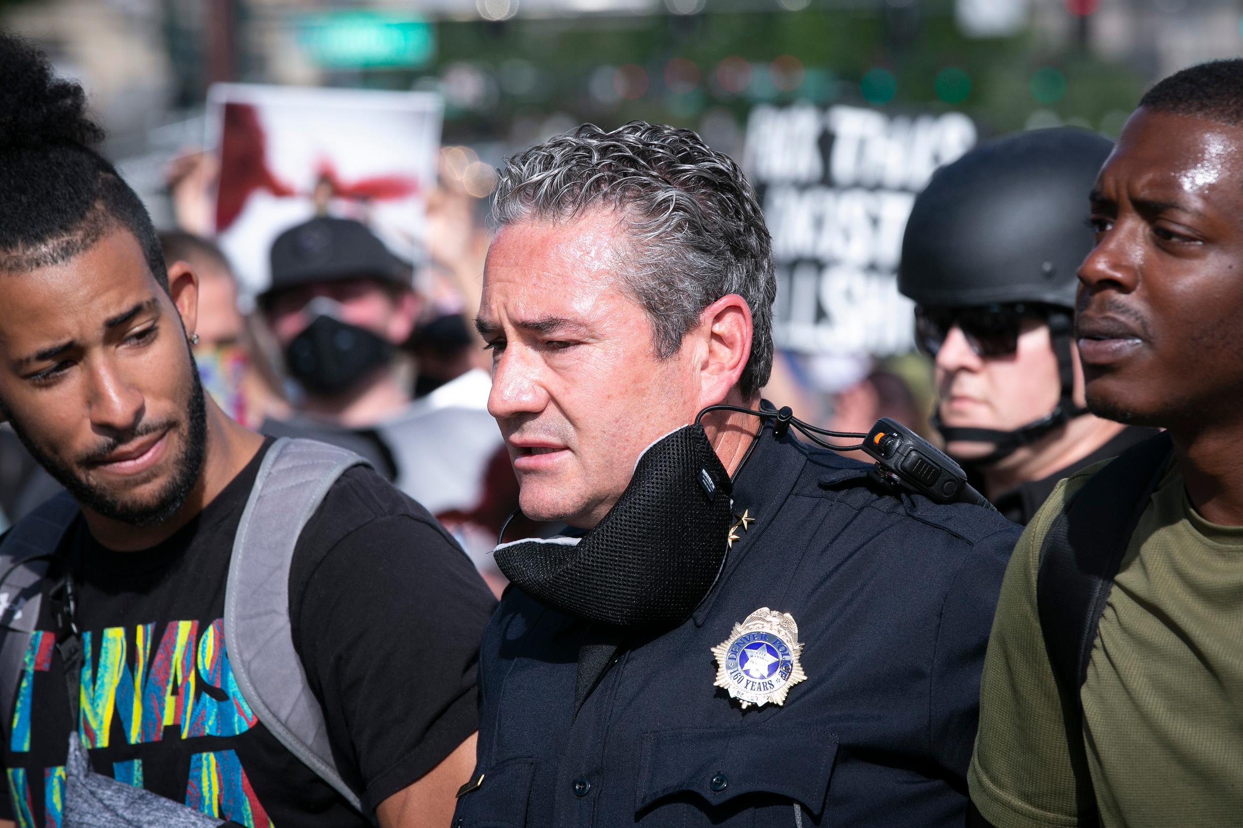 Denver Police Chief Pazen Joins Demonstartors Protesting George Floyd’s Death In Minneapolis