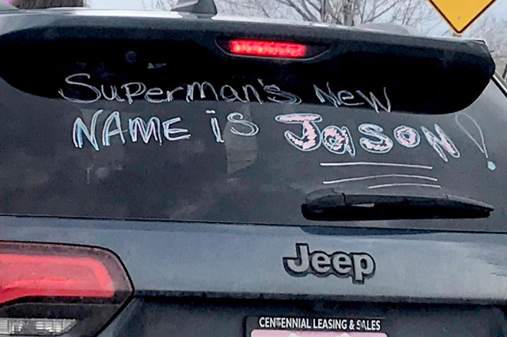 The Jahanian’s family car with a message for Jason
