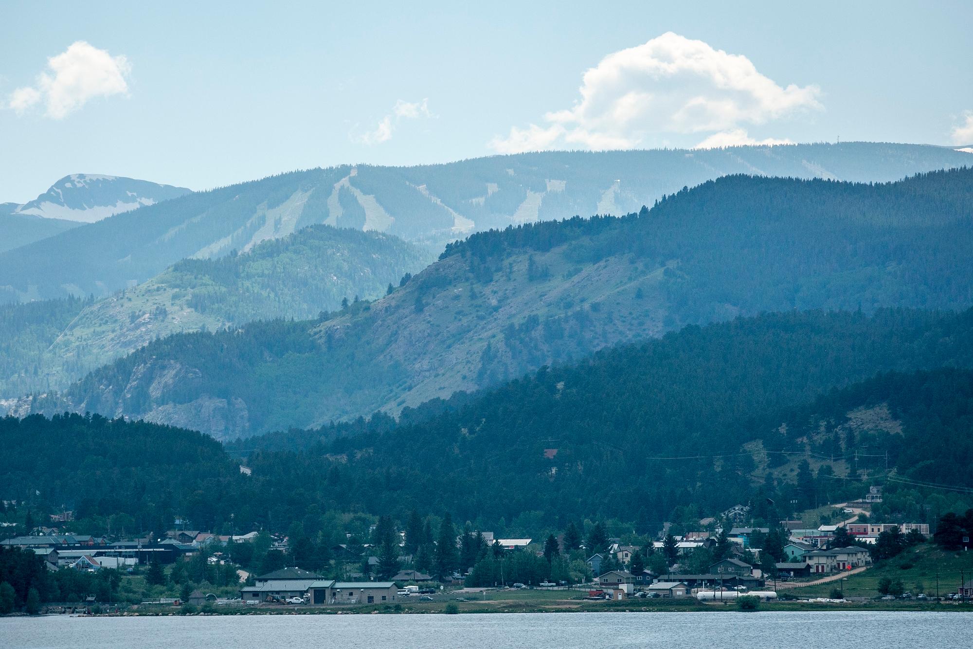 Nederland on Barker Reservoir with Eldora Mountain Behind