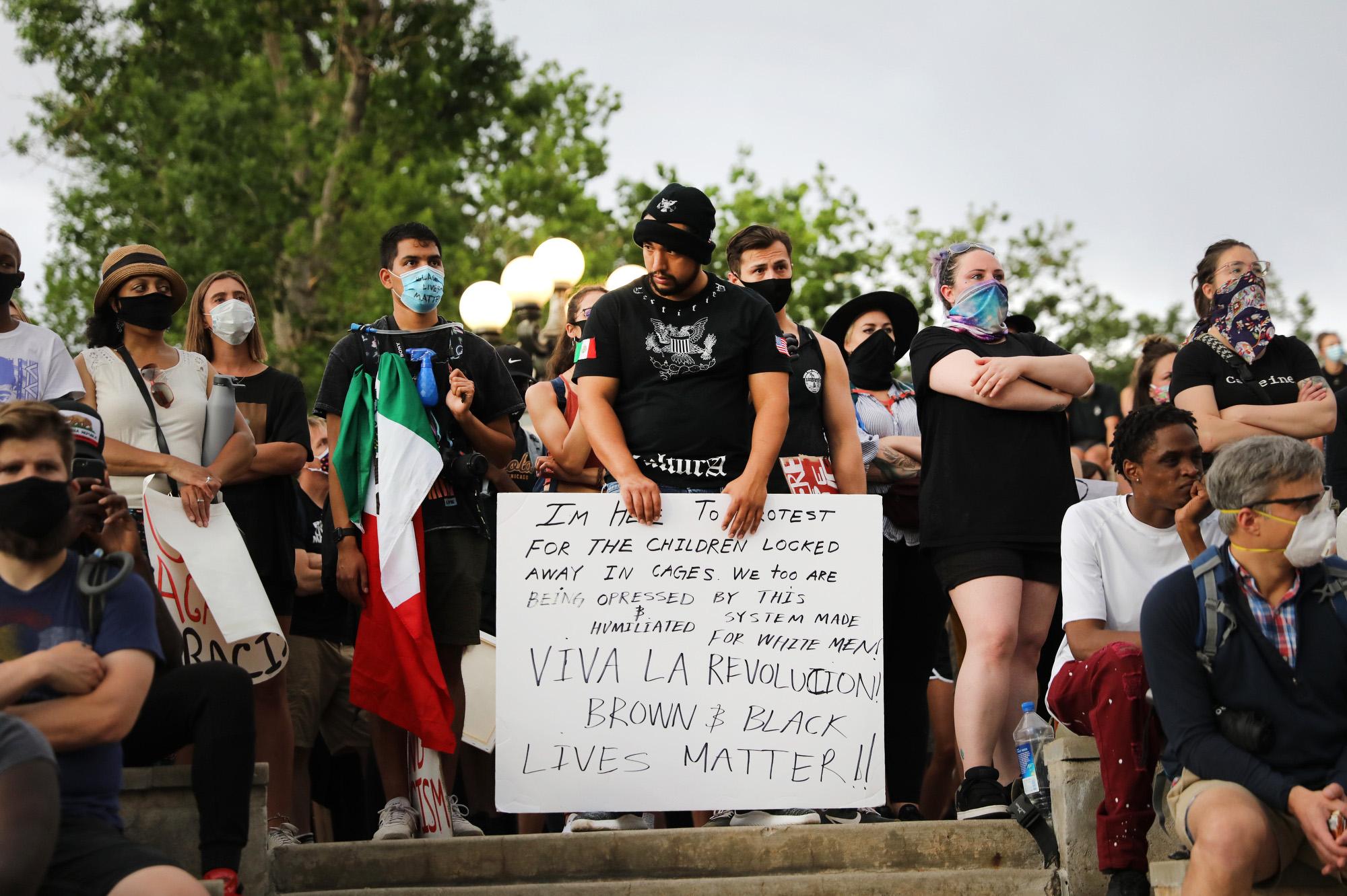 Denver Protests Against Racism Police Brutality June 2020 Latino