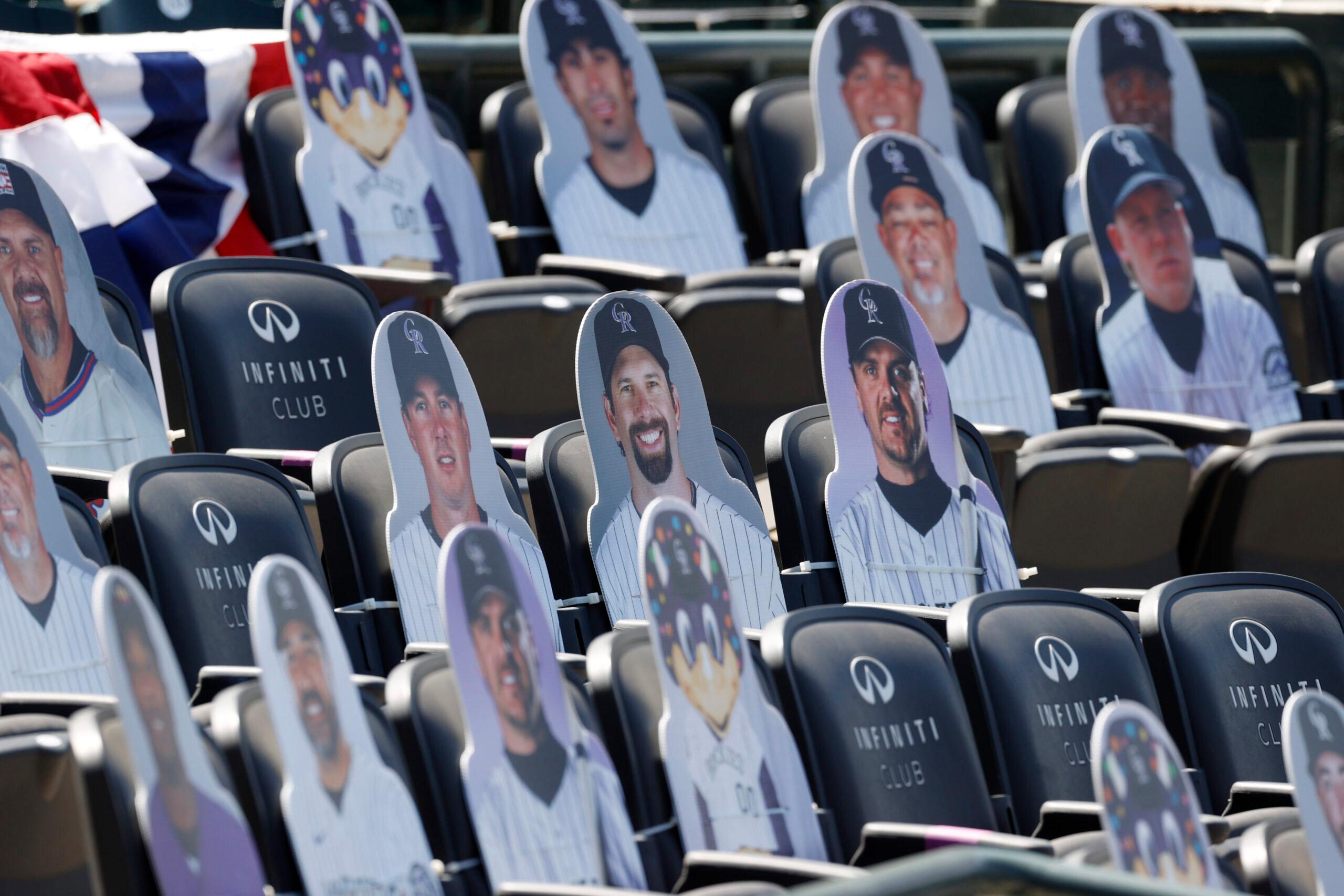 Empty seats Rockies opening day game 2020 cardboard cutouts
