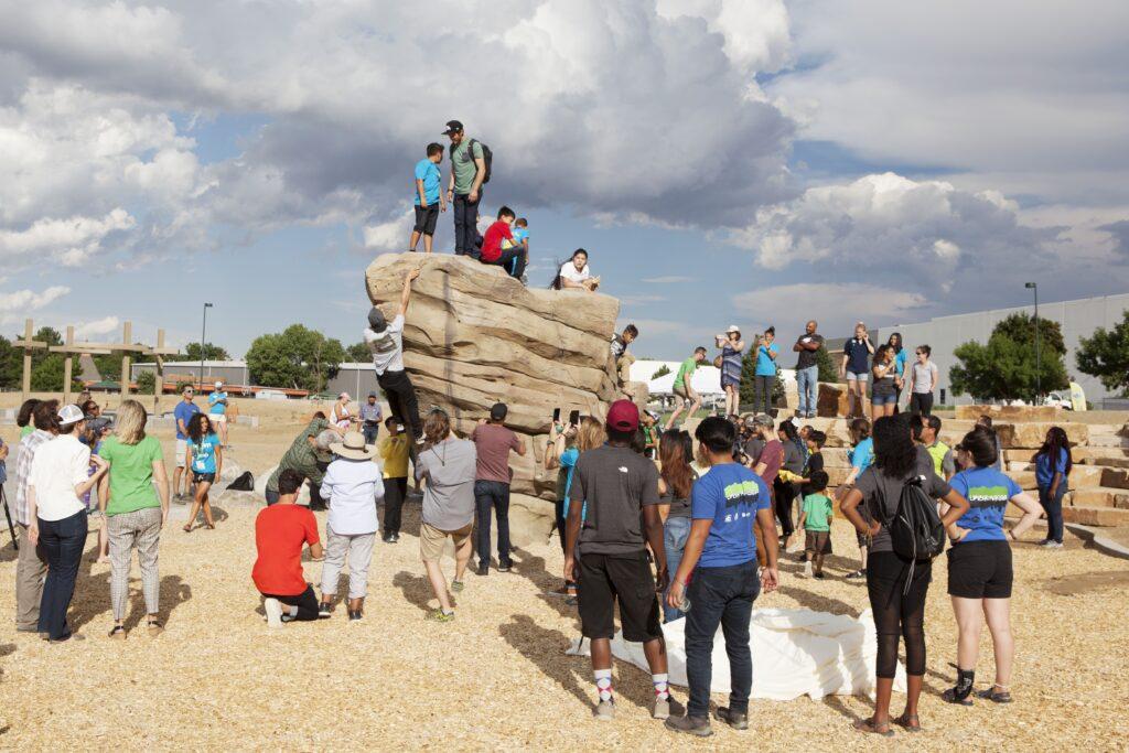 Opening celebration of outdoor boulder at Montbello Open Space Park